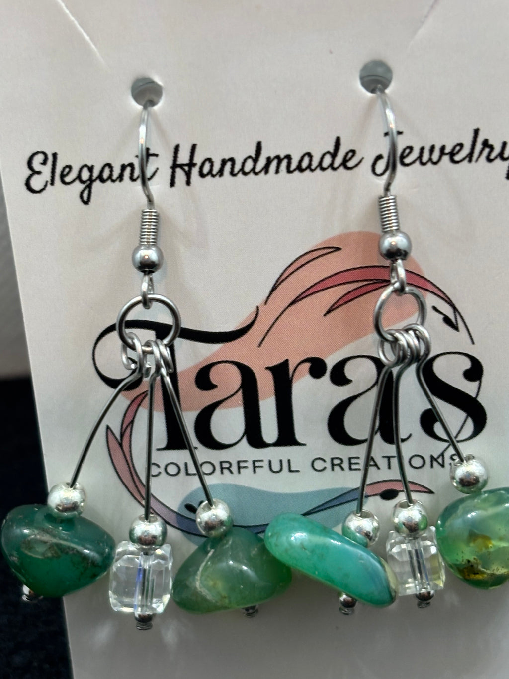 Jade and Glass Earrings