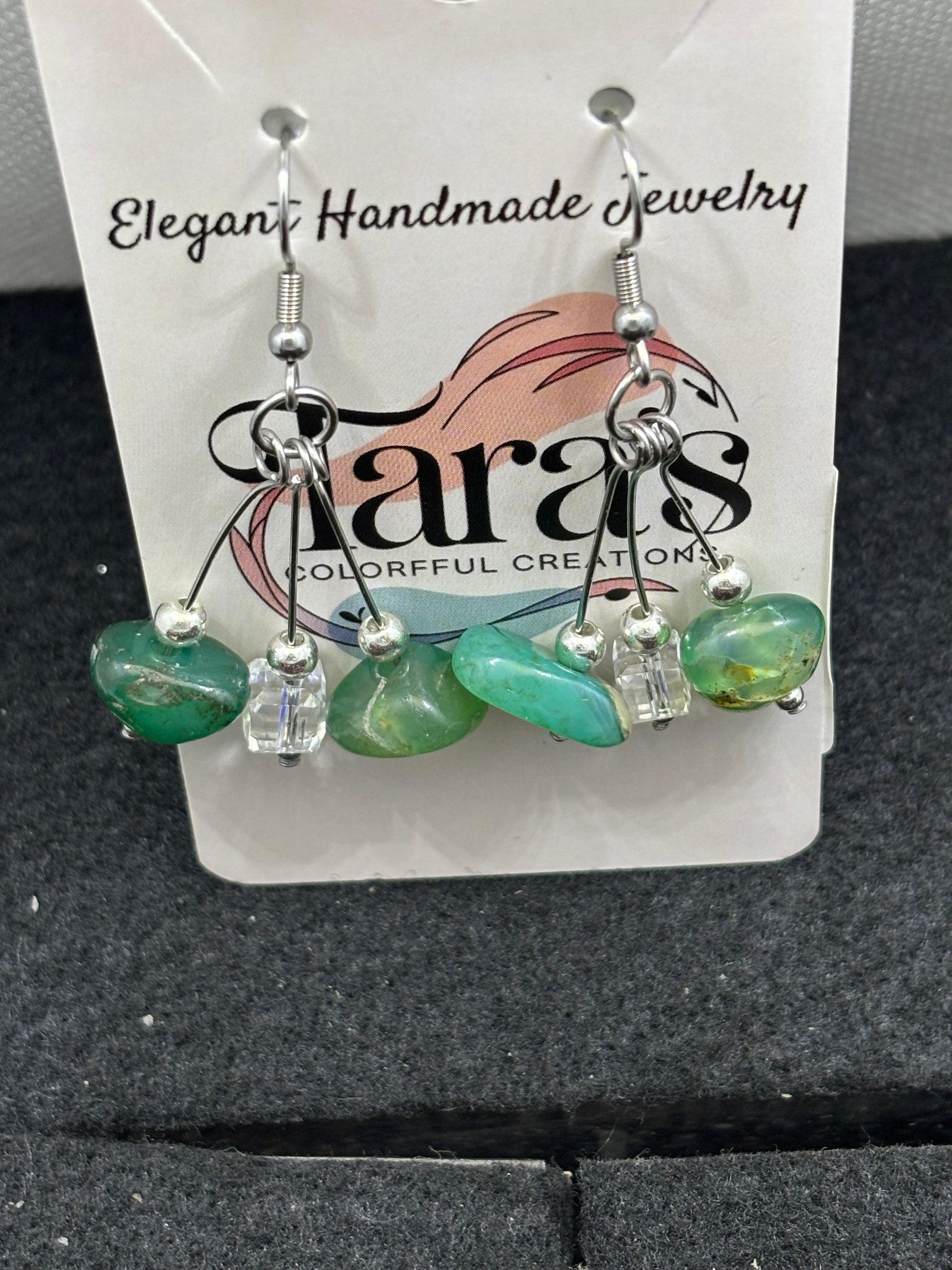 Jade and Glass Earrings
