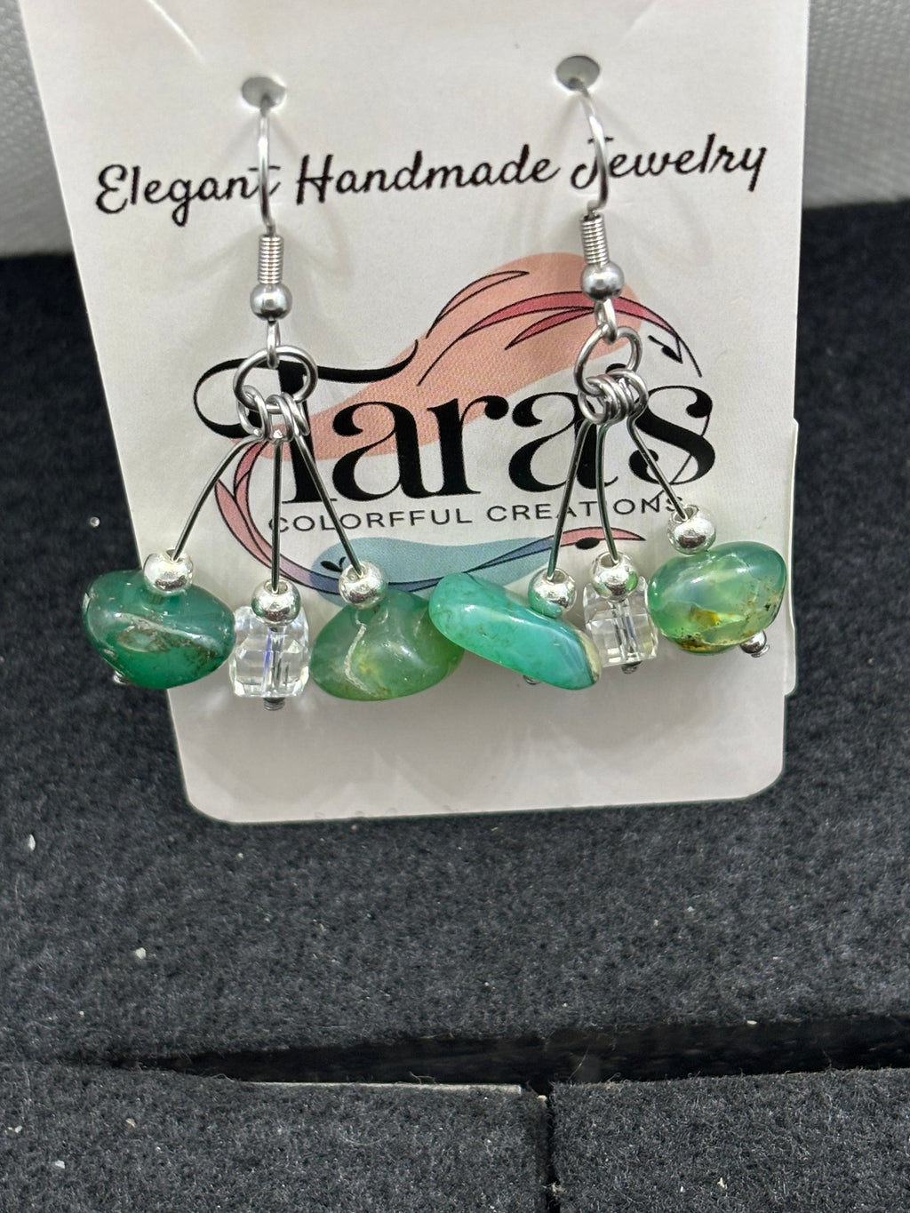 Jade and Glass Earrings