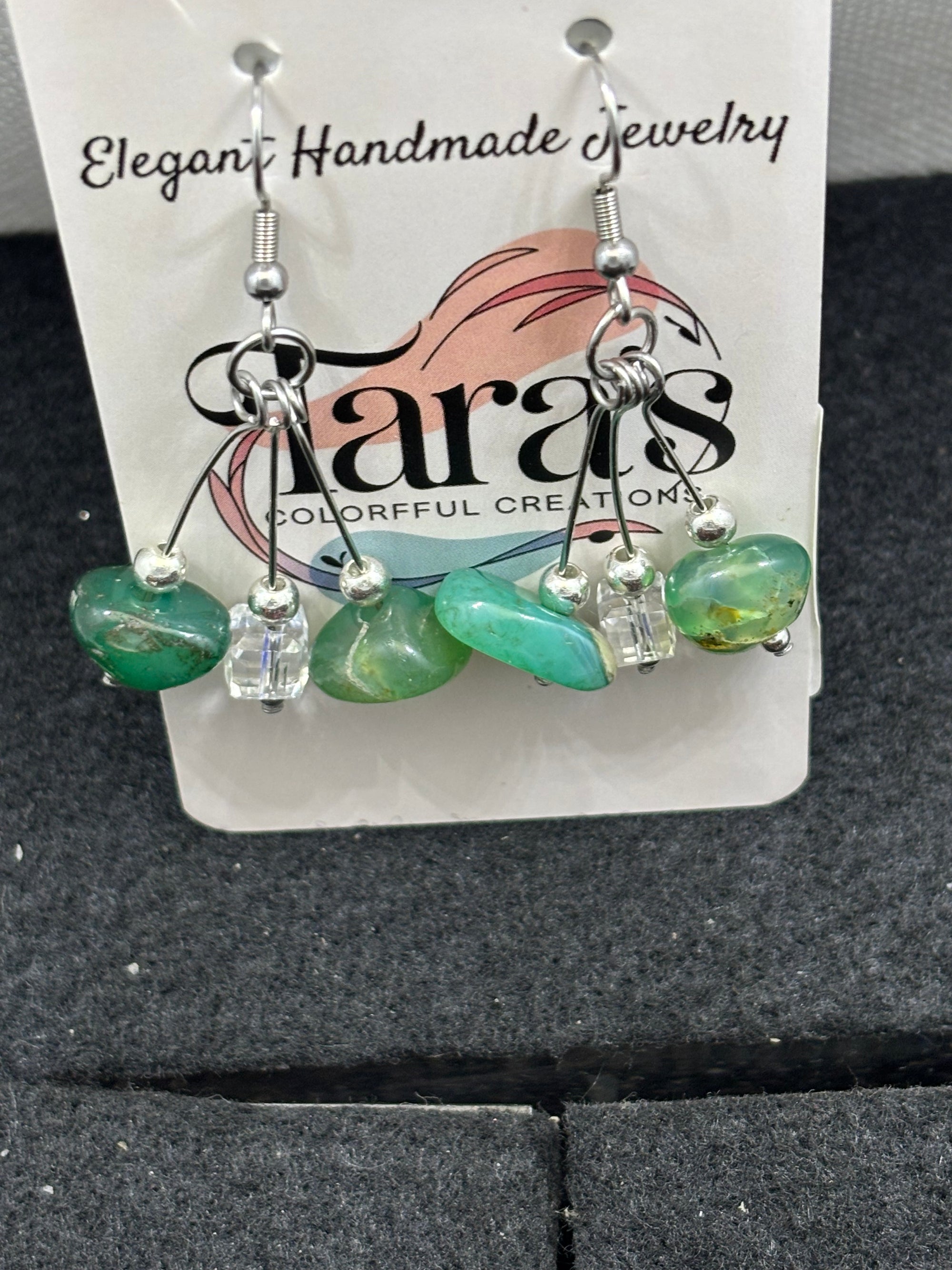 Jade and Glass Earrings