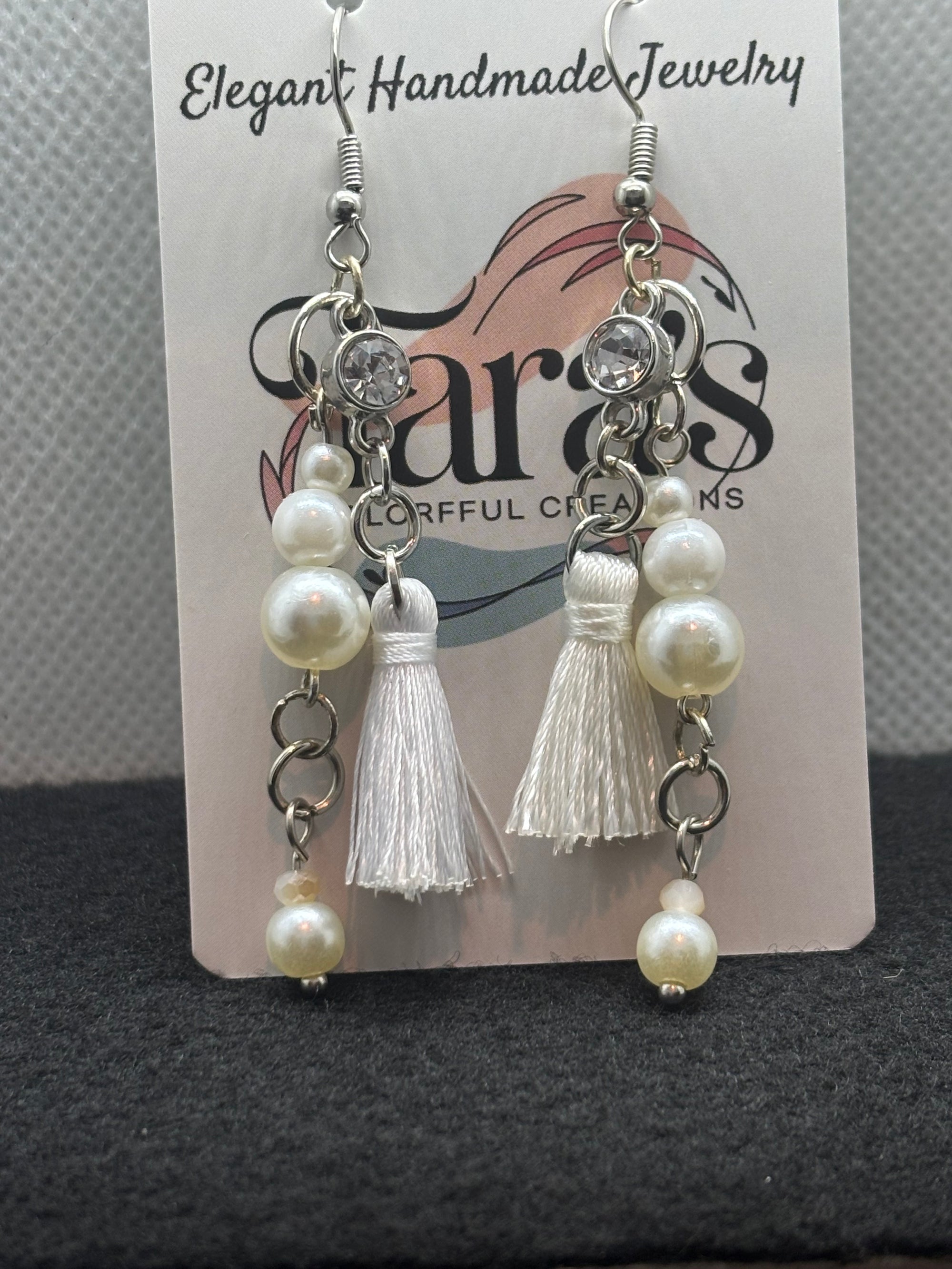 Pearl and Fringe Beaded Earrings