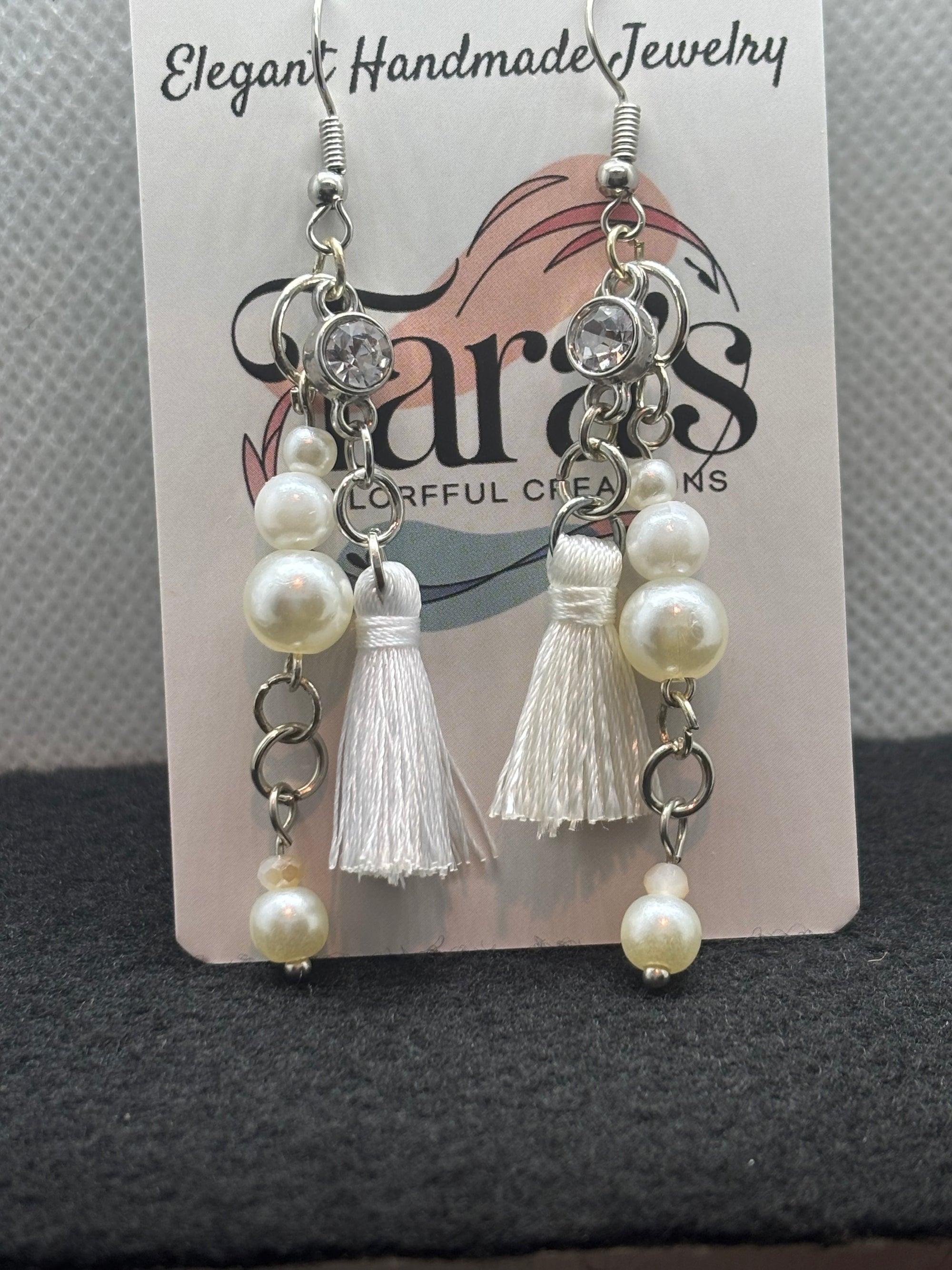 Pearl and Fringe Beaded Earrings