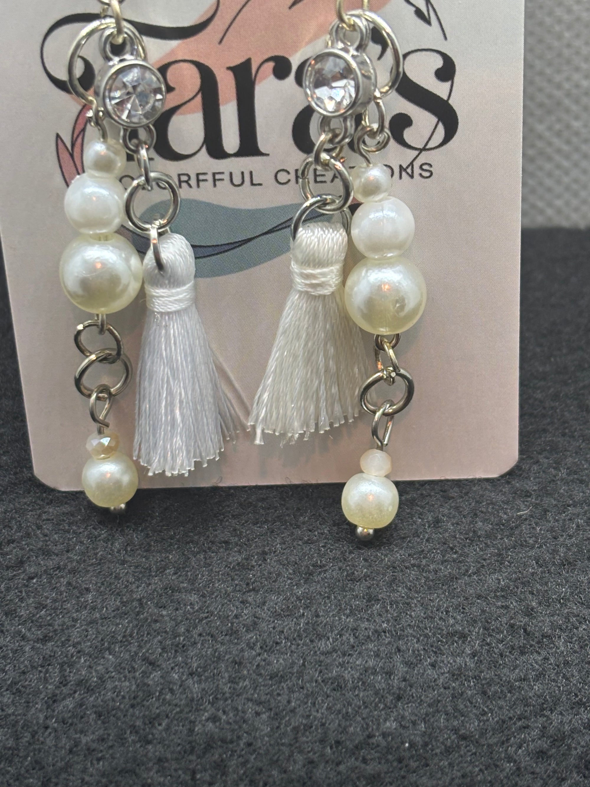 Pearl and Fringe Beaded Earrings
