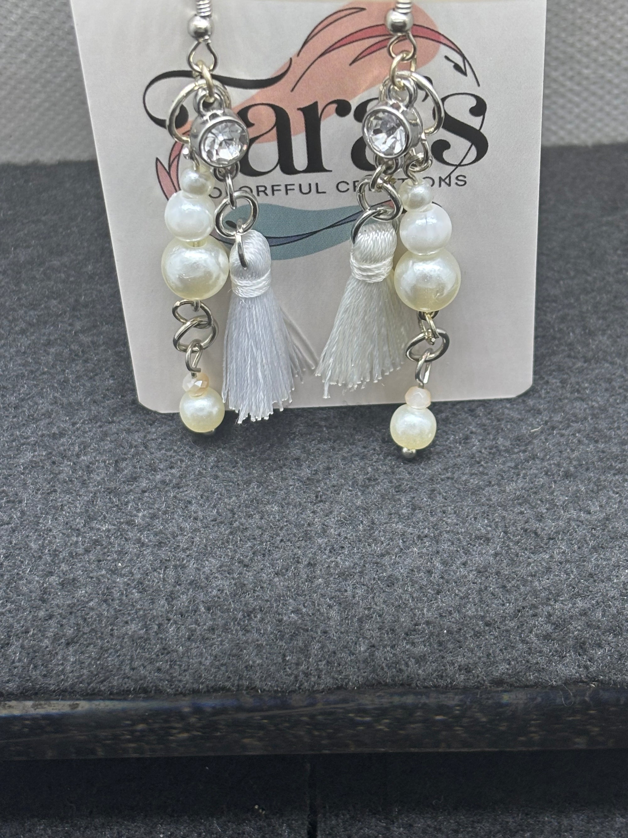 Pearl and Fringe Beaded Earrings