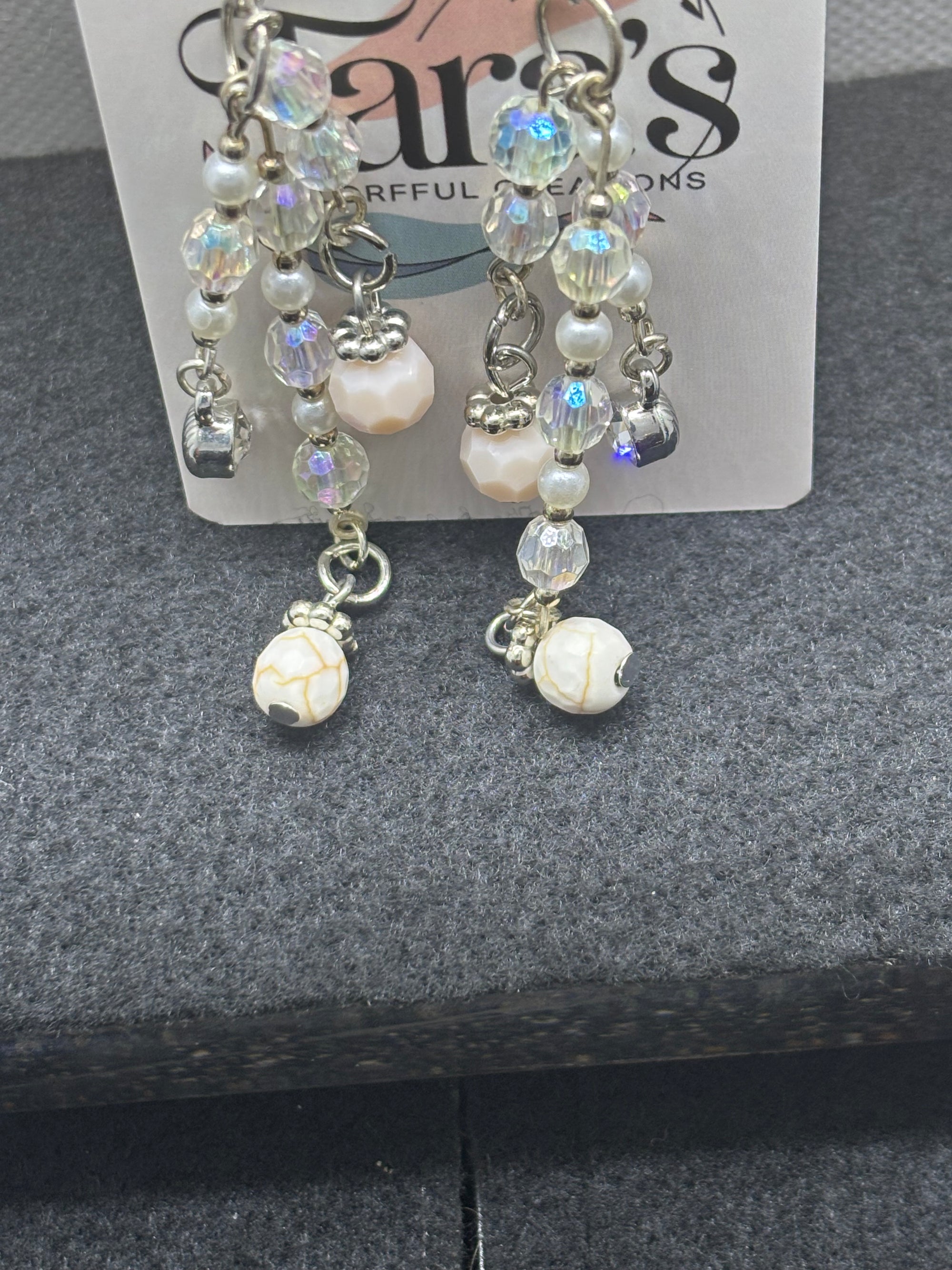 Pearl And Glass Beaded Earrings