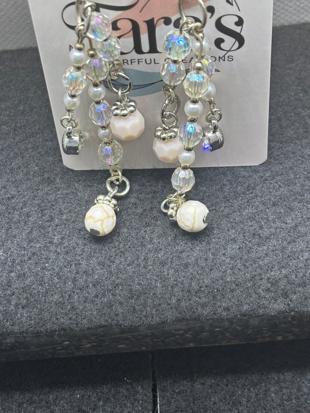 Pearl And Glass Beaded Earrings