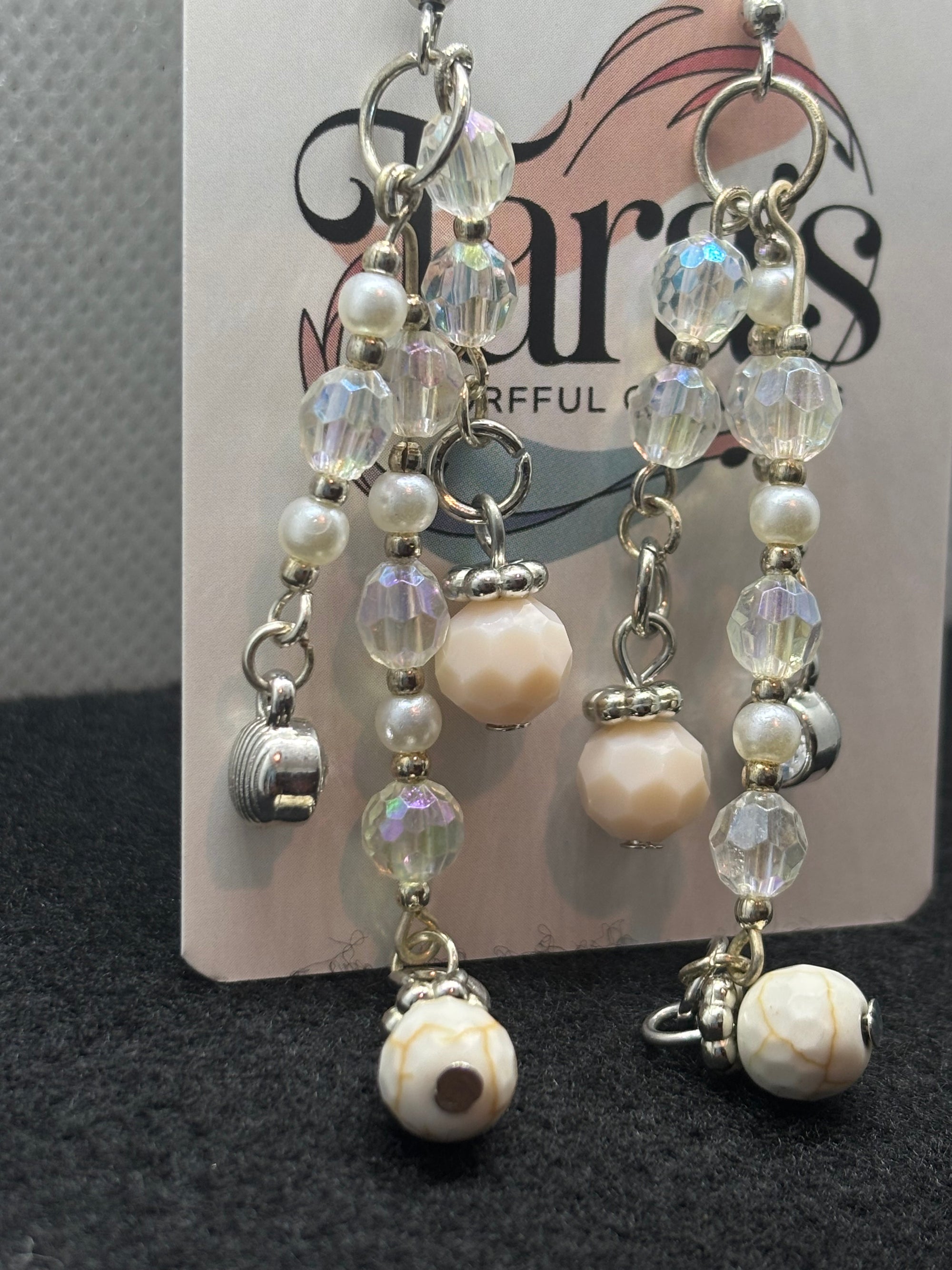 Pearl And Glass Beaded Earrings