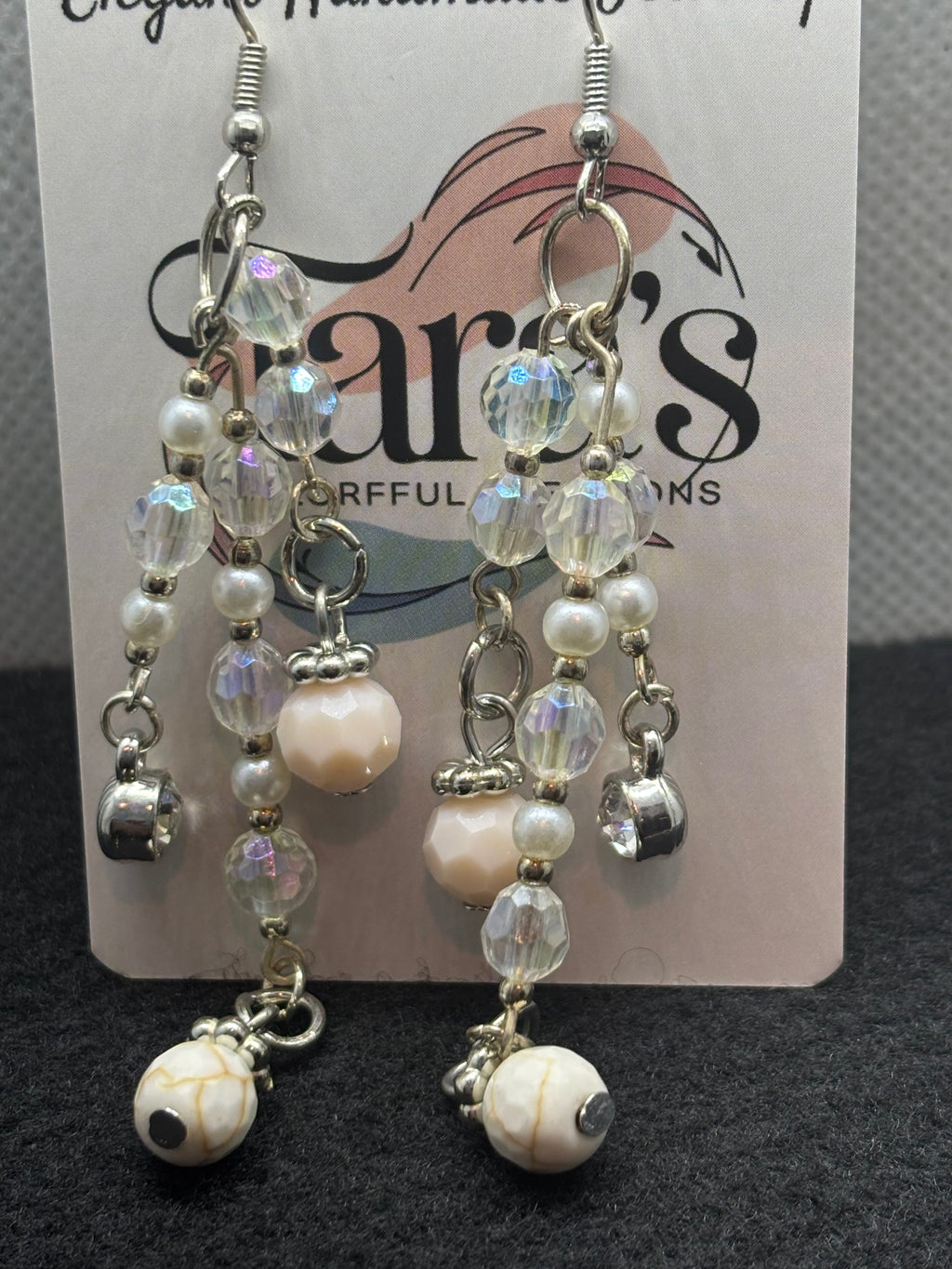Pearl And Glass Beaded Earrings