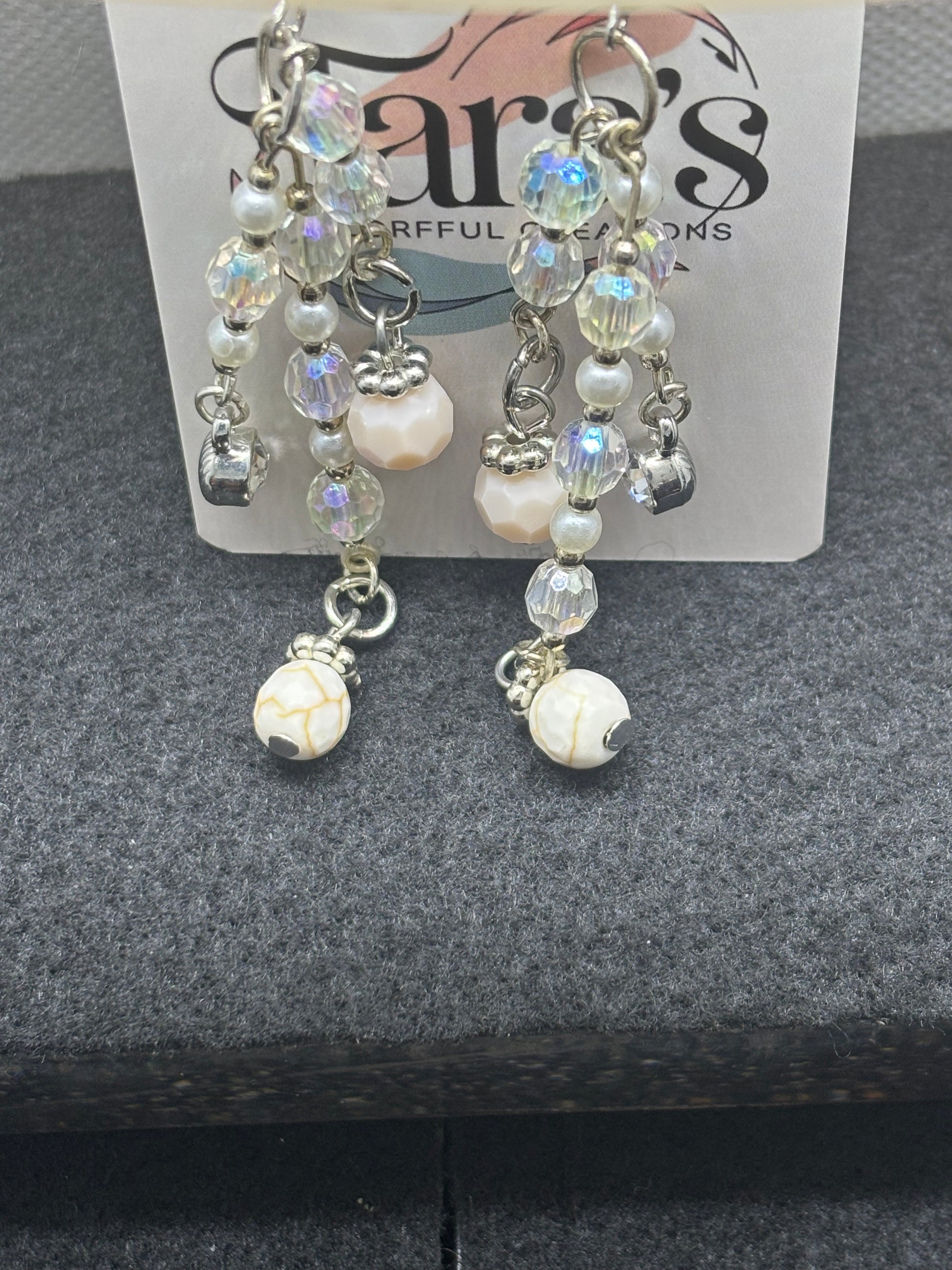 Pearl And Glass Beaded Earrings