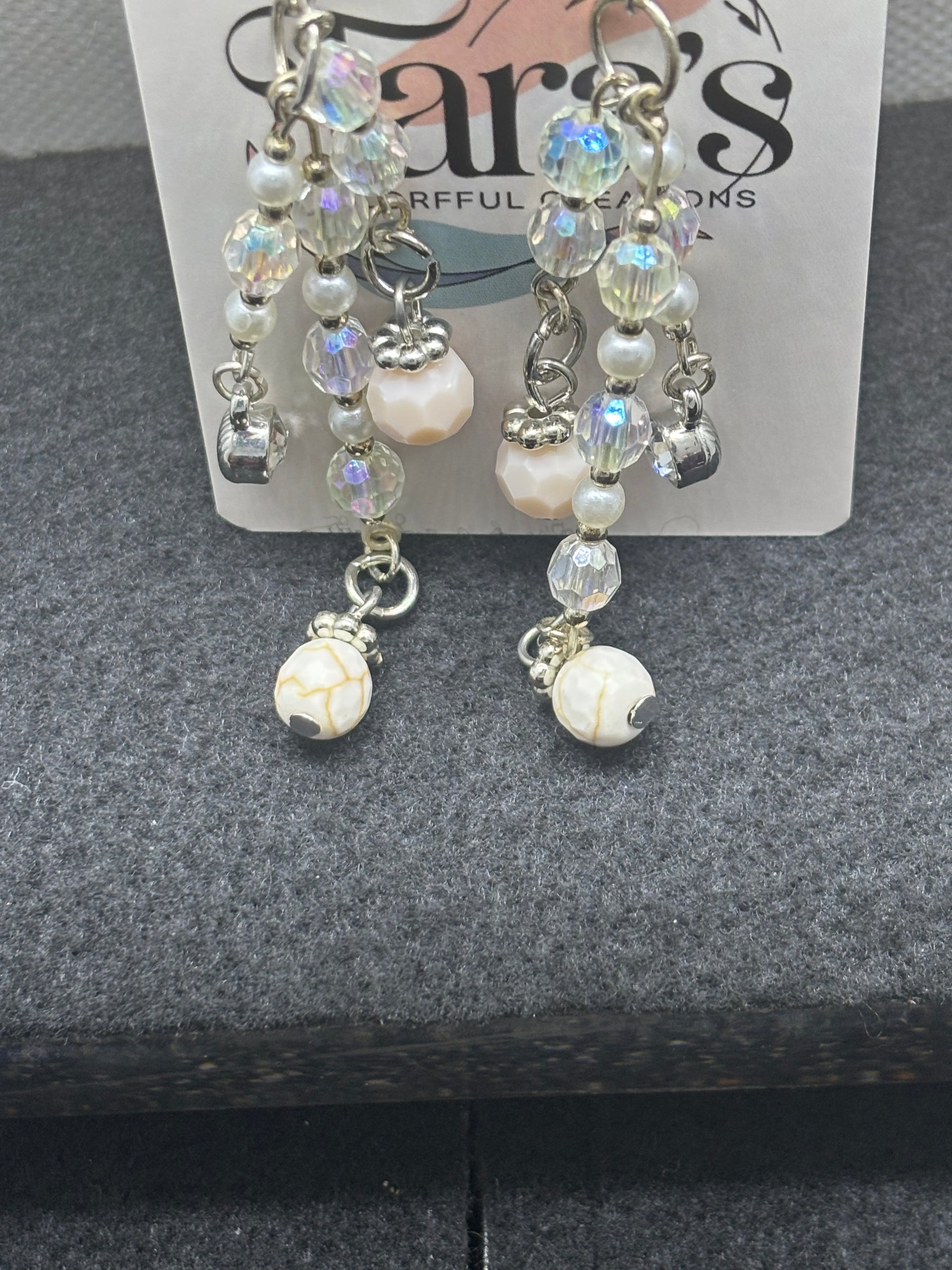 Pearl And Glass Beaded Earrings