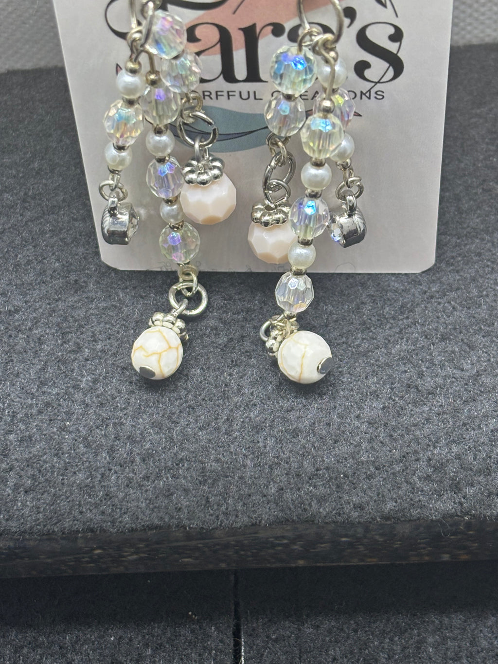 Pearl And Glass Beaded Earrings