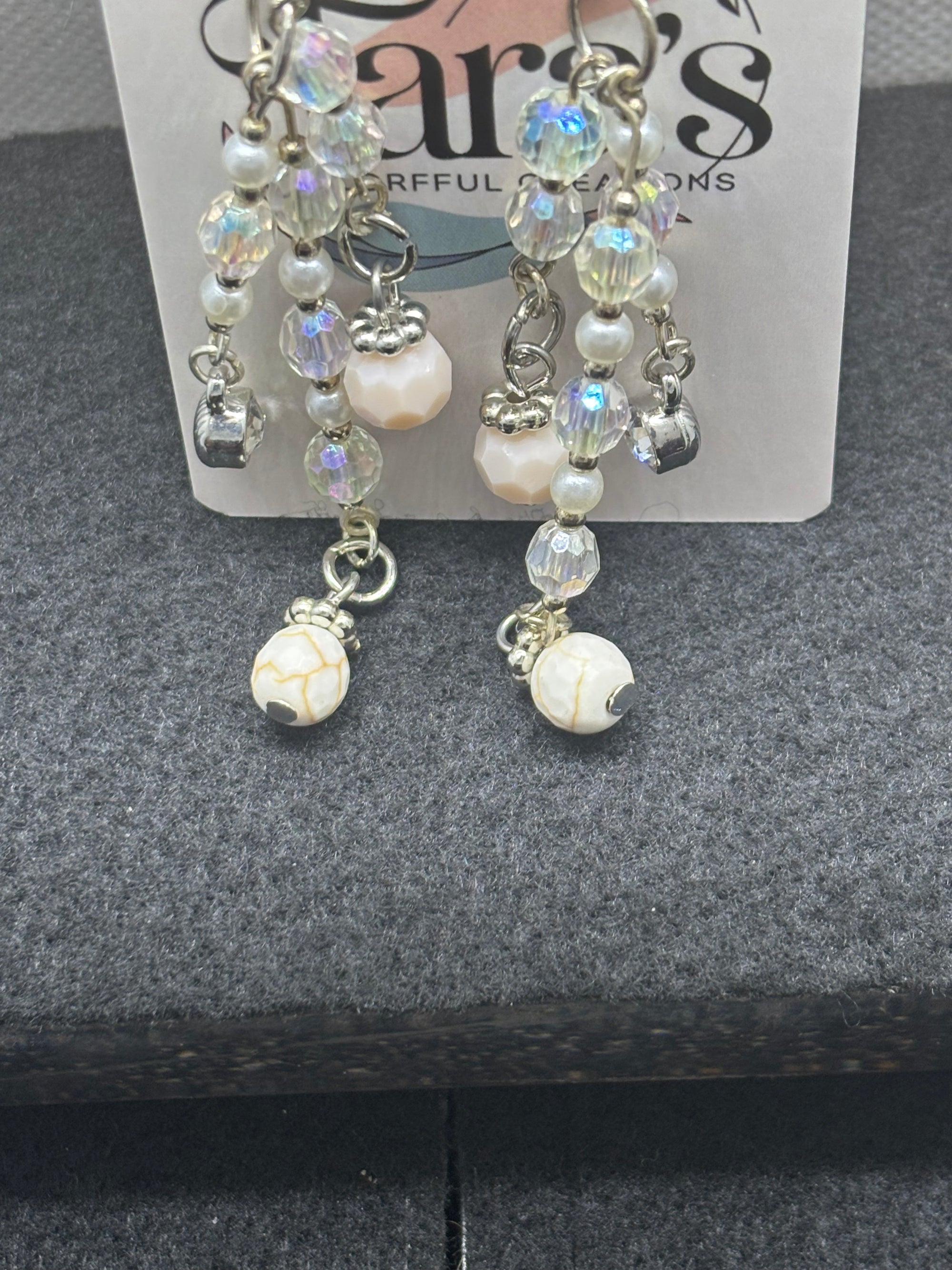 Pearl And Glass Beaded Earrings