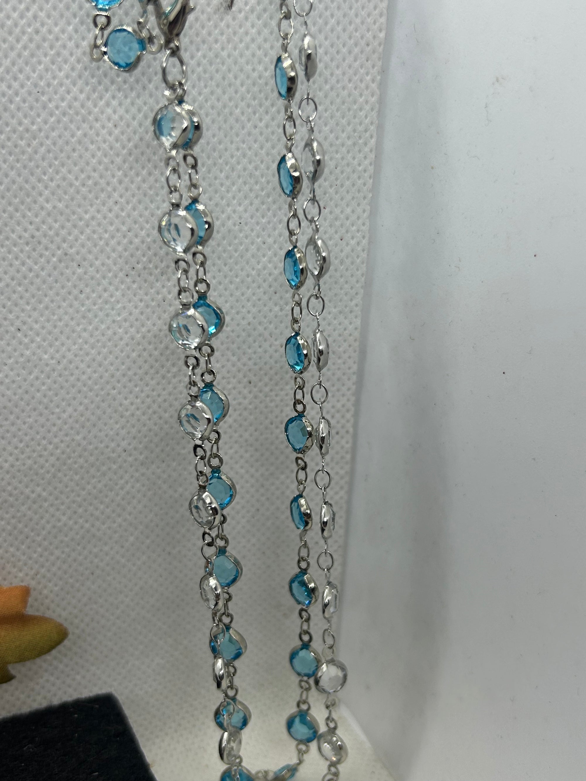 Blue and White Glass Necklace