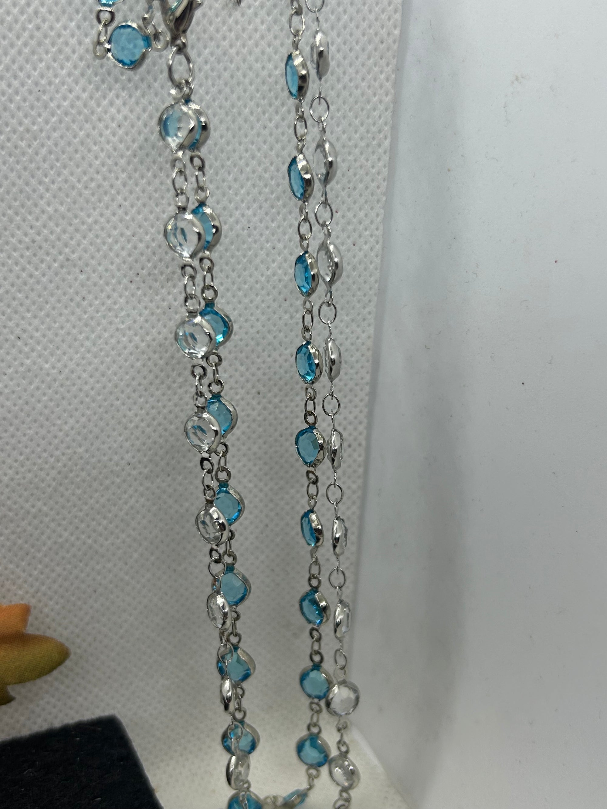 Blue and White Glass Necklace
