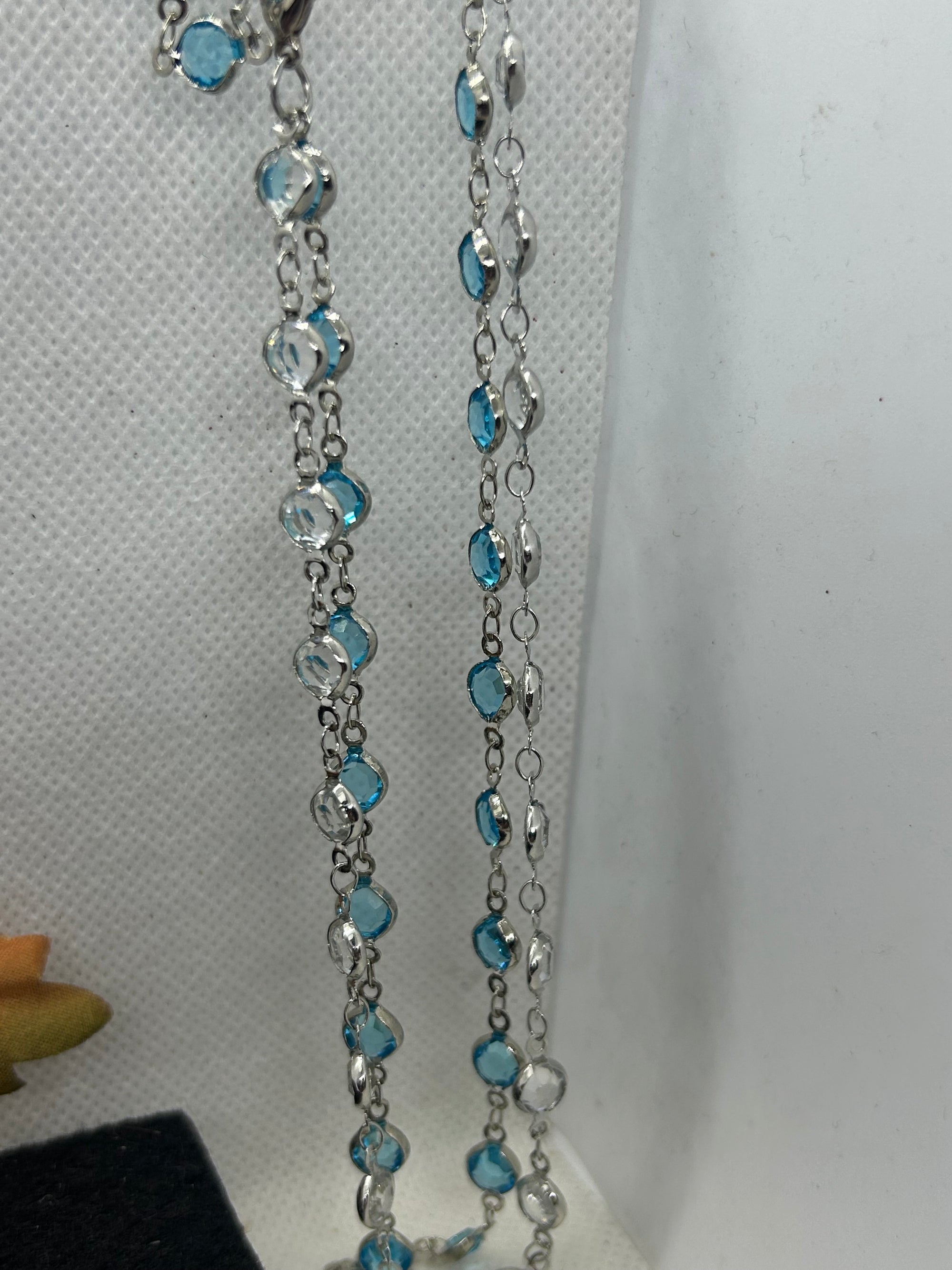 Blue and White Glass Necklace