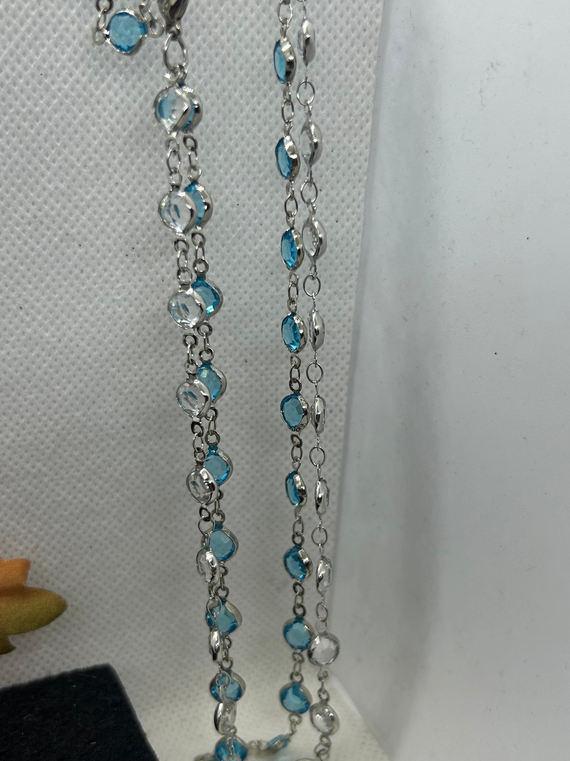 Blue and White Glass Necklace