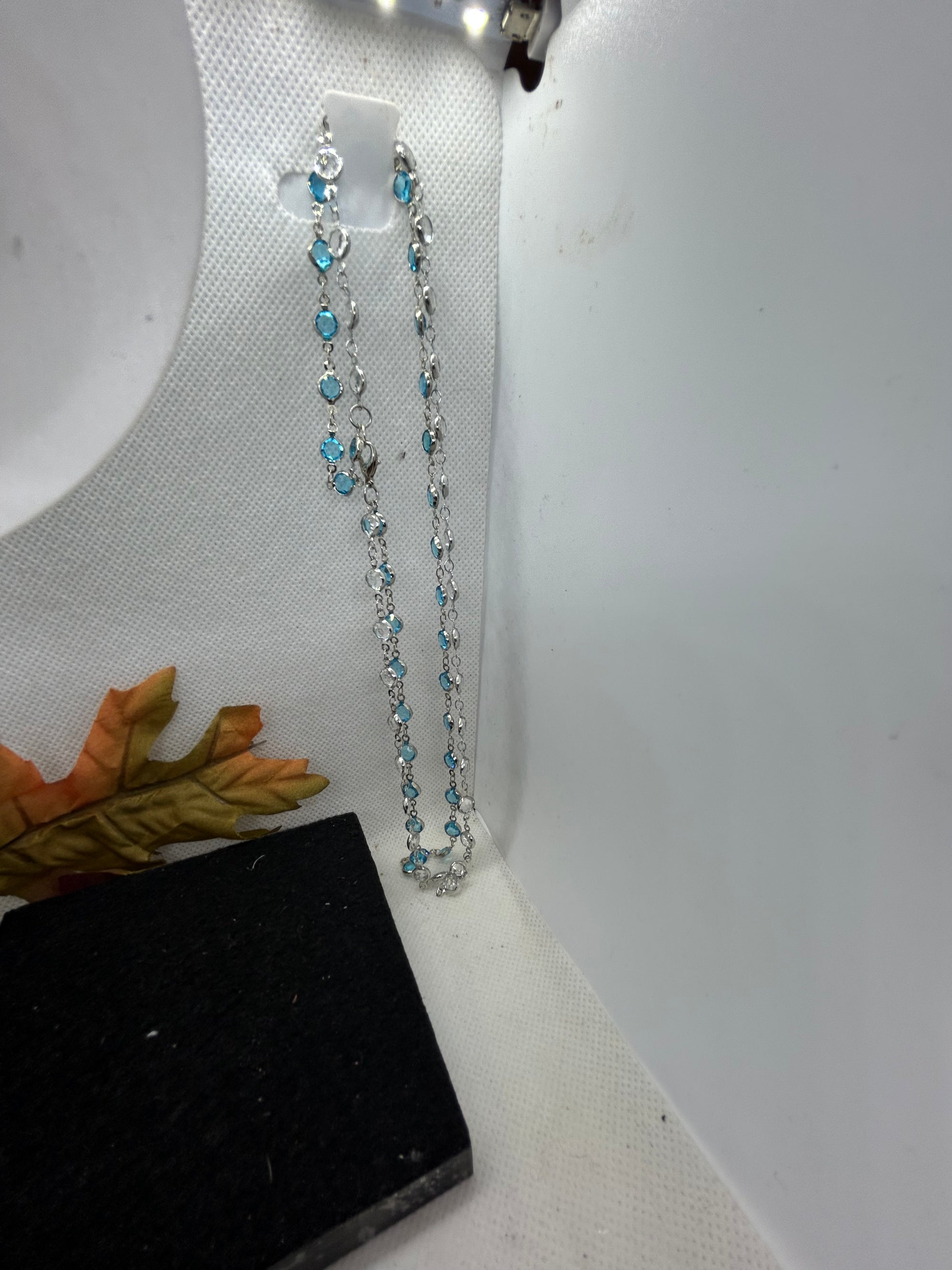 Blue and White Glass Necklace