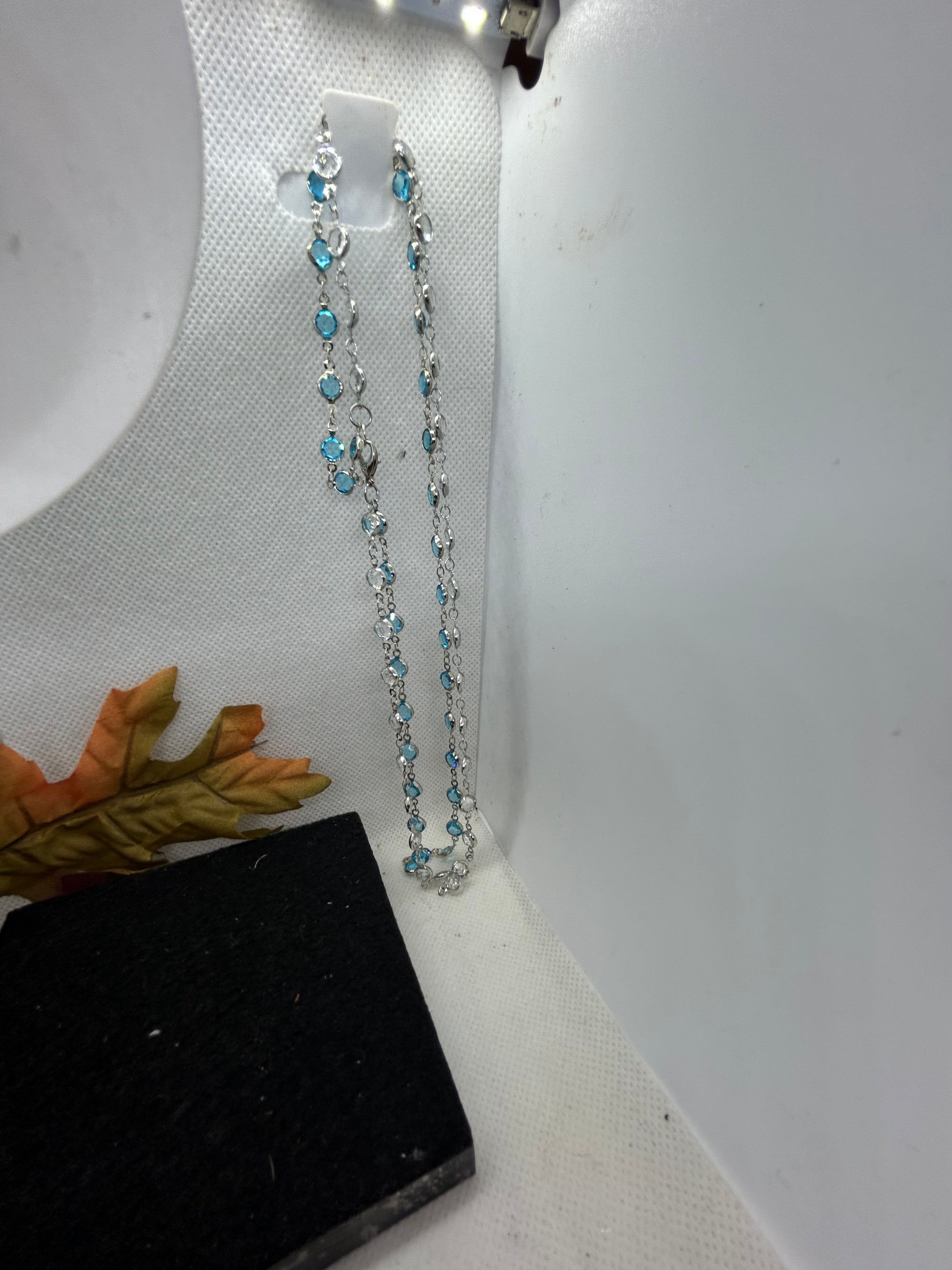 Blue and White Glass Necklace