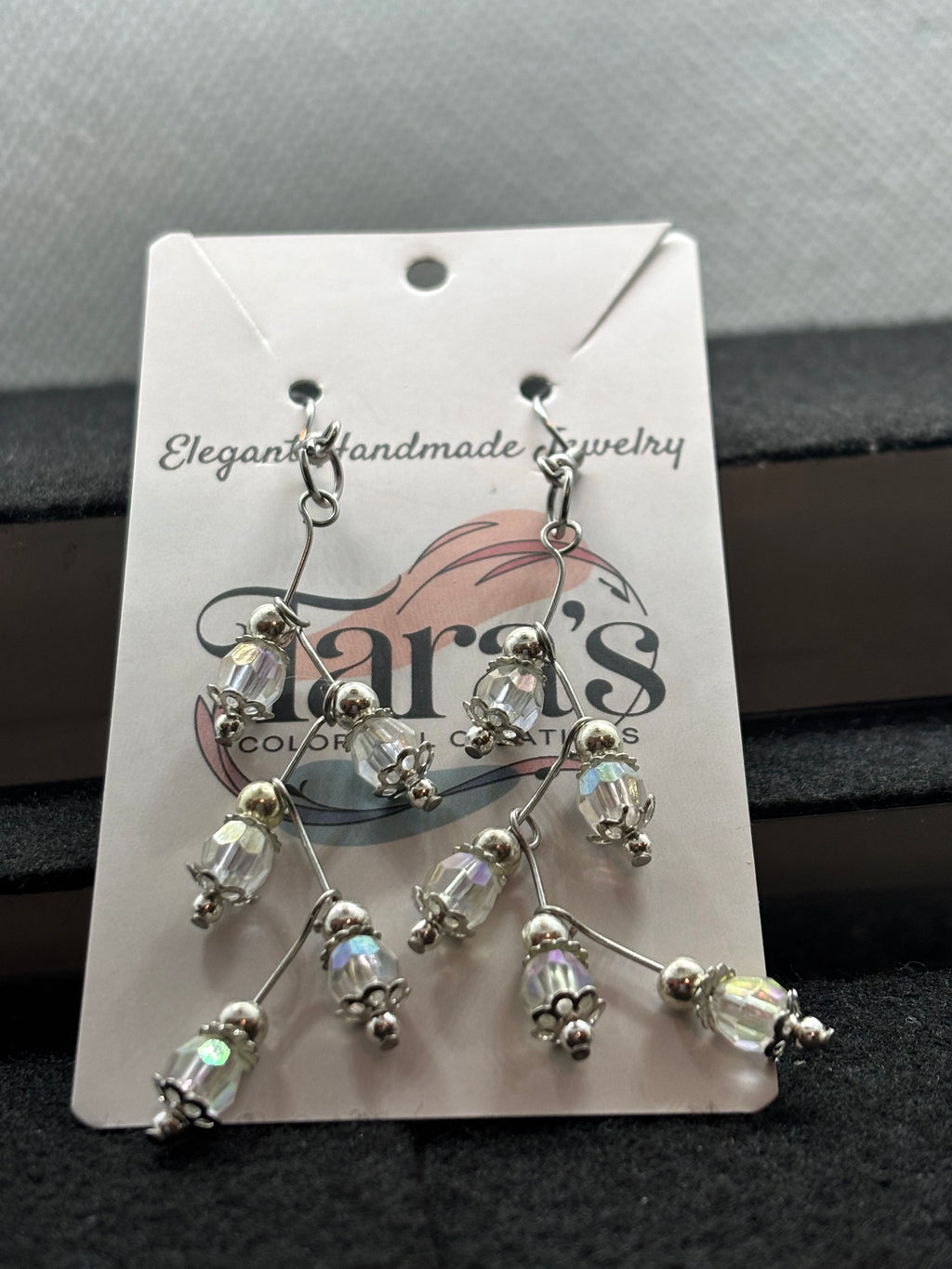 Clear Beaded Stager Earring