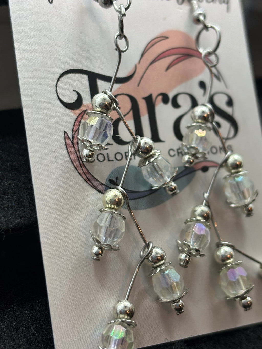 Clear Beaded Stager Earring