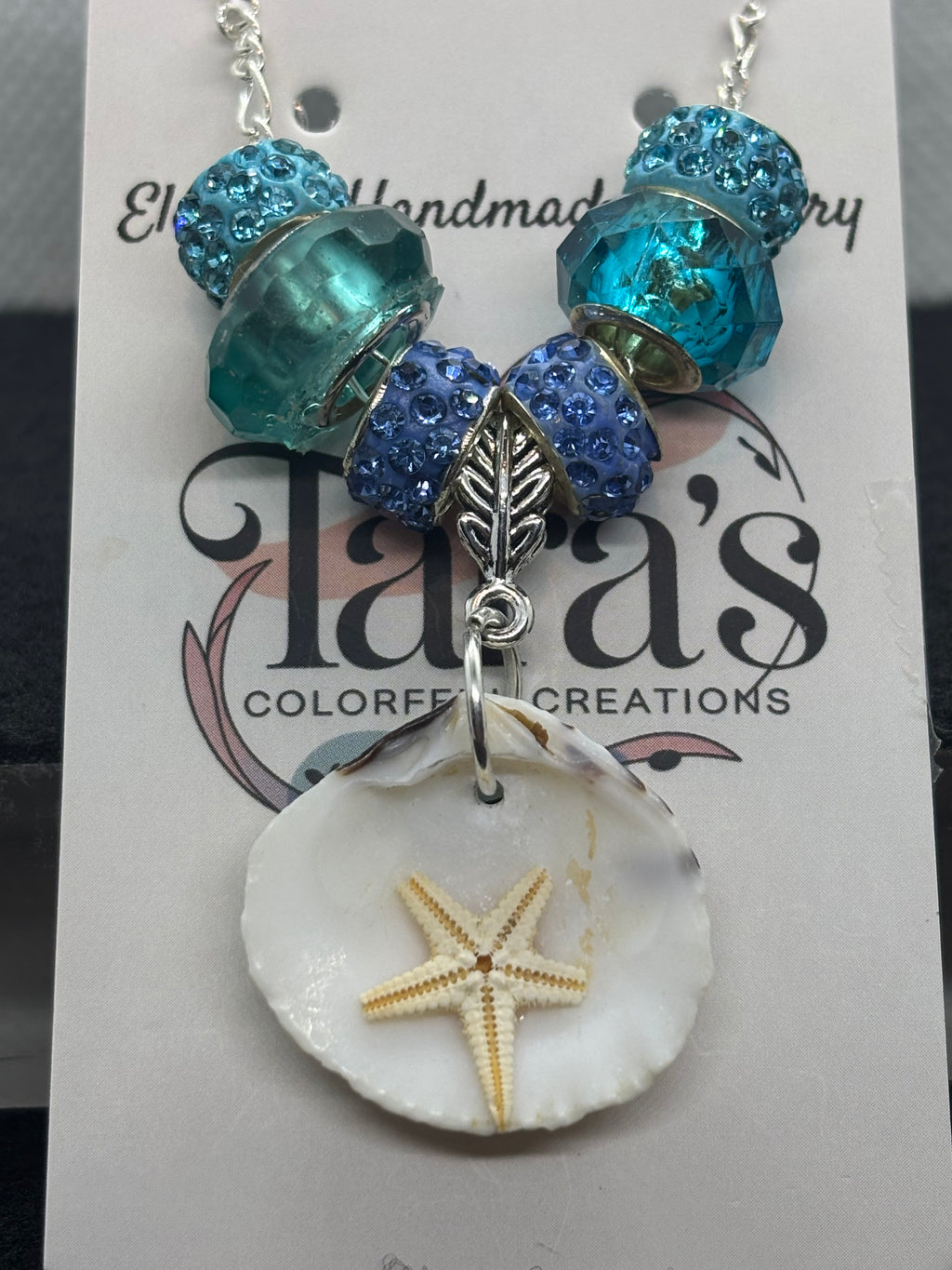 Seashell and Starfish Beaded Chain Necklace
