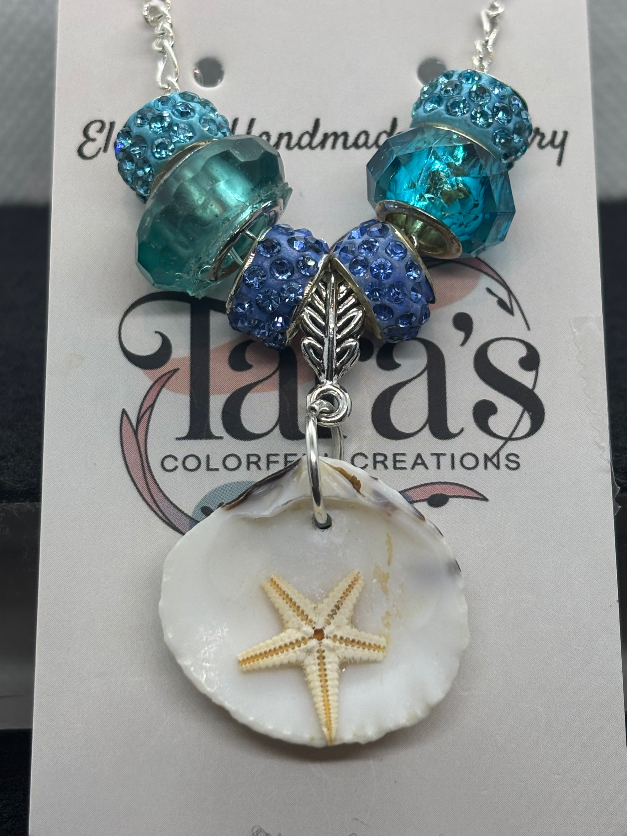 Seashell and Starfish Beaded Chain Necklace