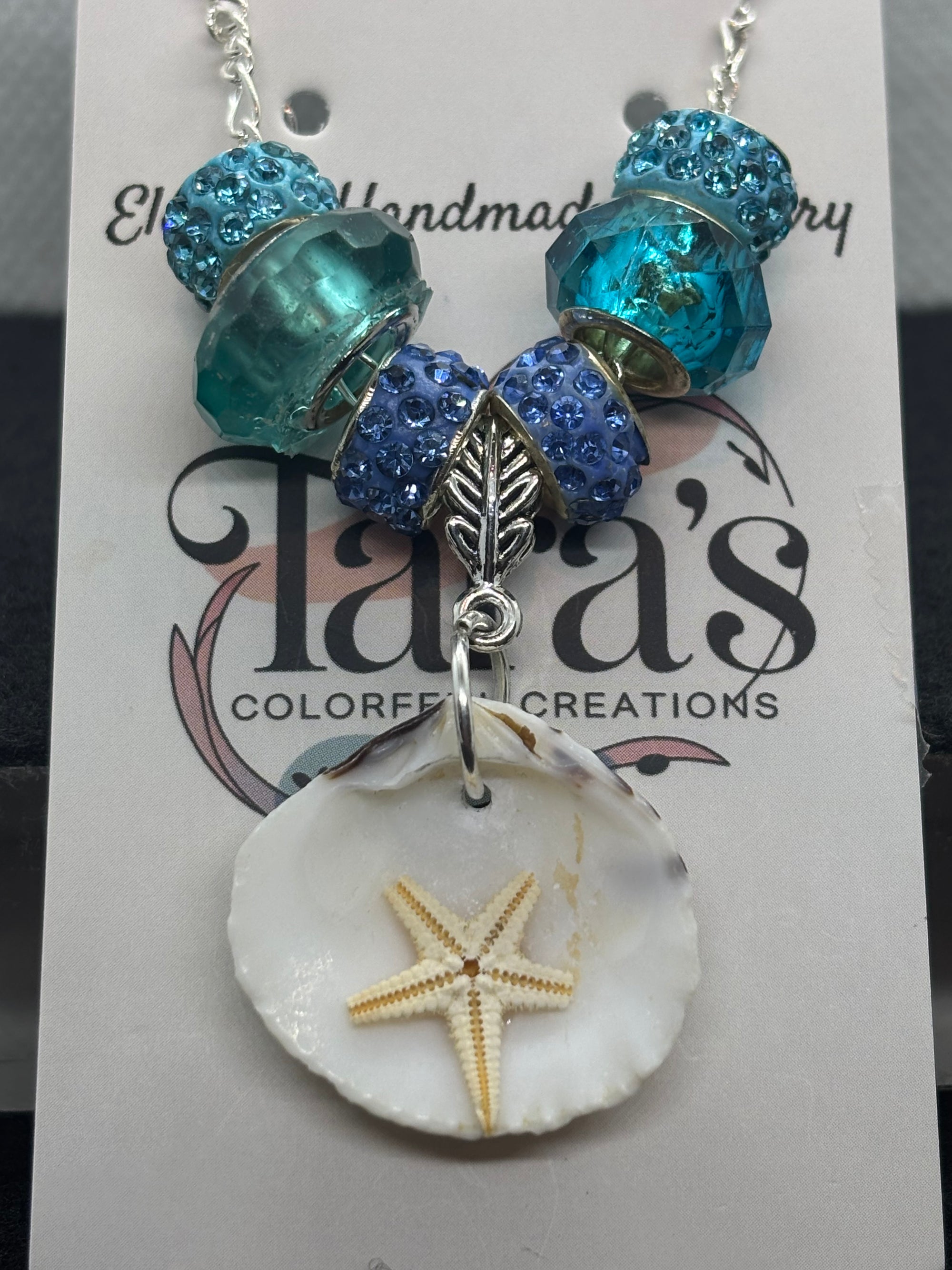 Seashell and Starfish Beaded Chain Necklace
