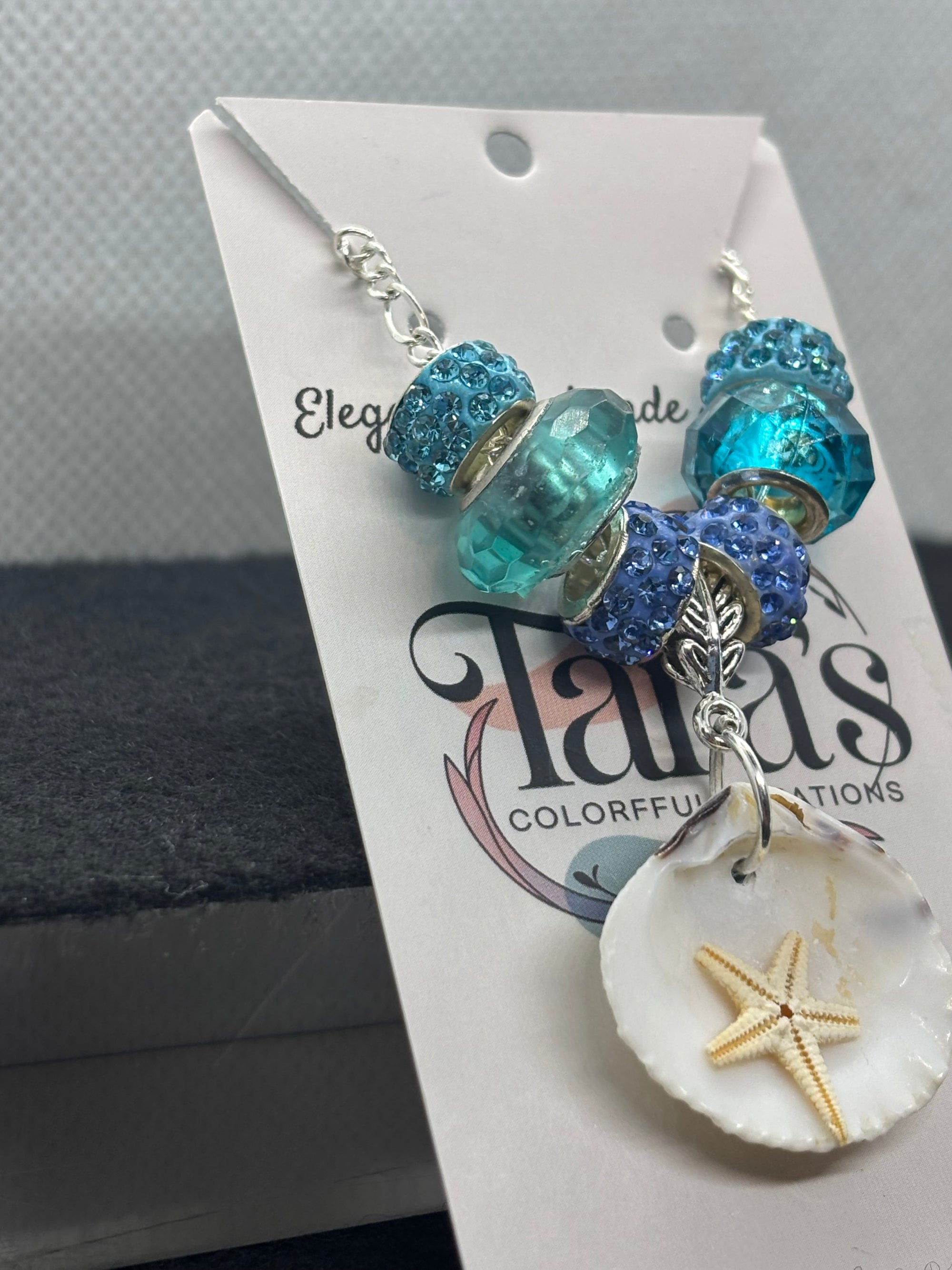 Seashell and Starfish Beaded Chain Necklace