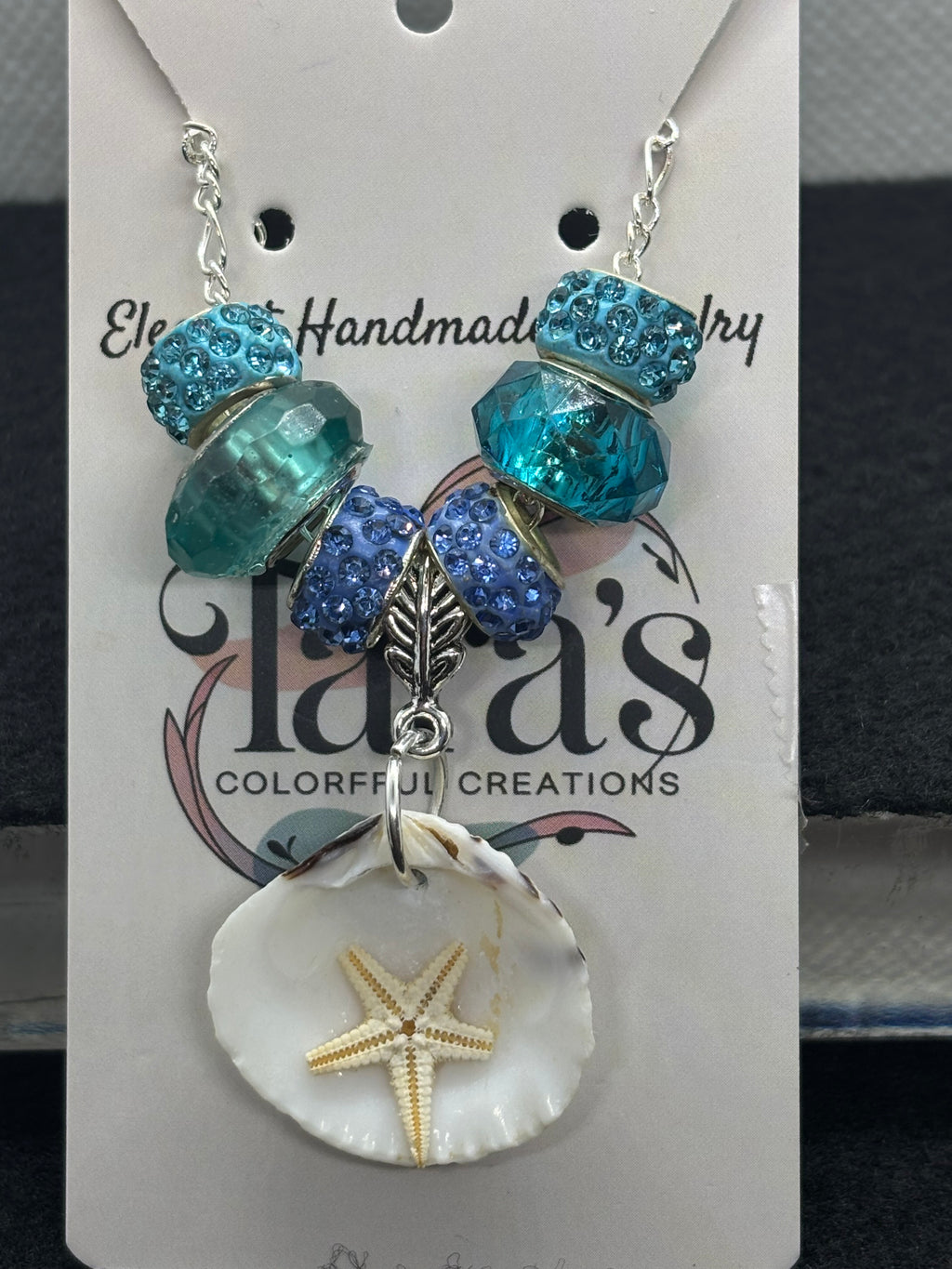 Seashell and Starfish Beaded Chain Necklace