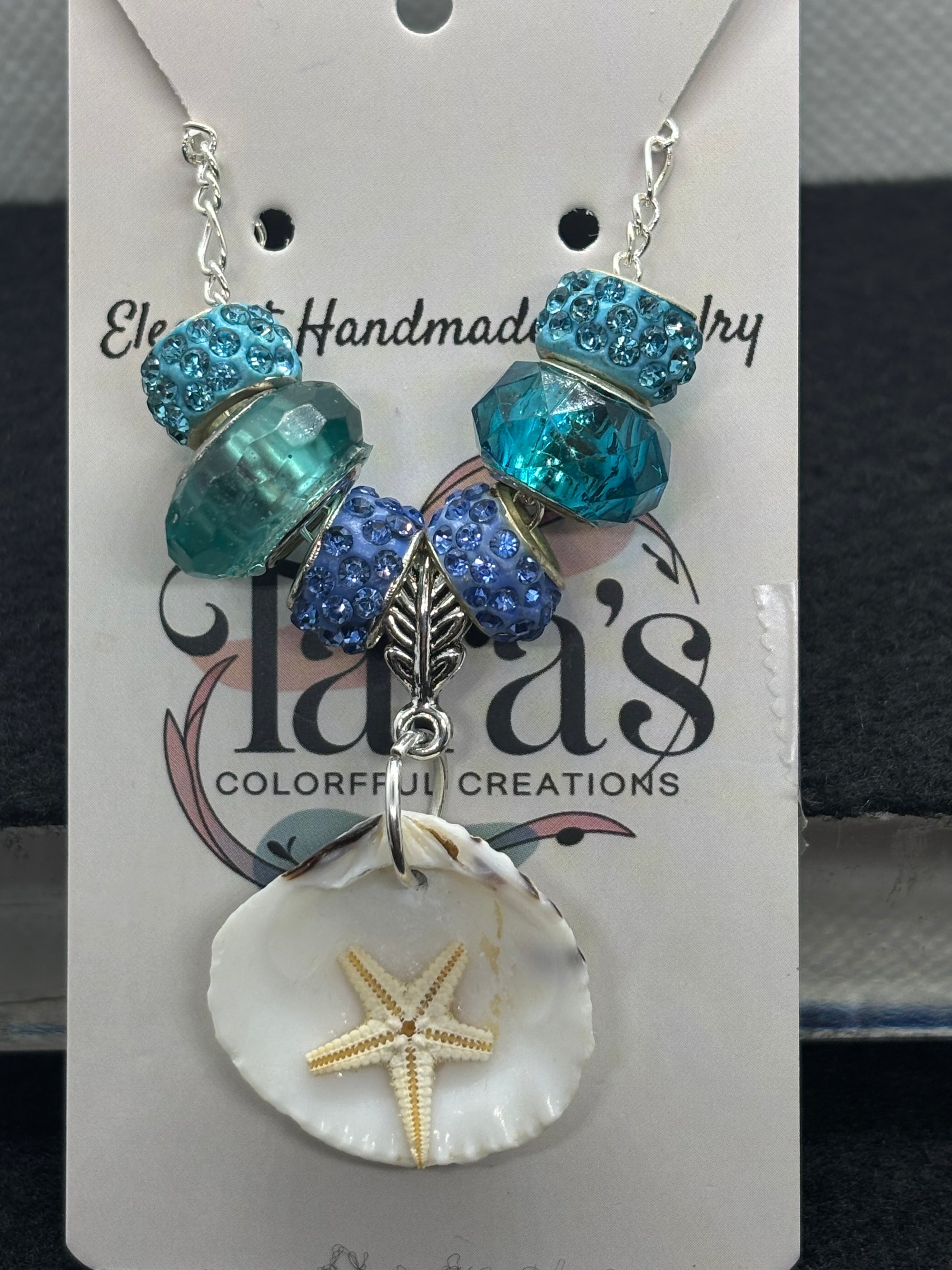 Seashell and Starfish Beaded Chain Necklace