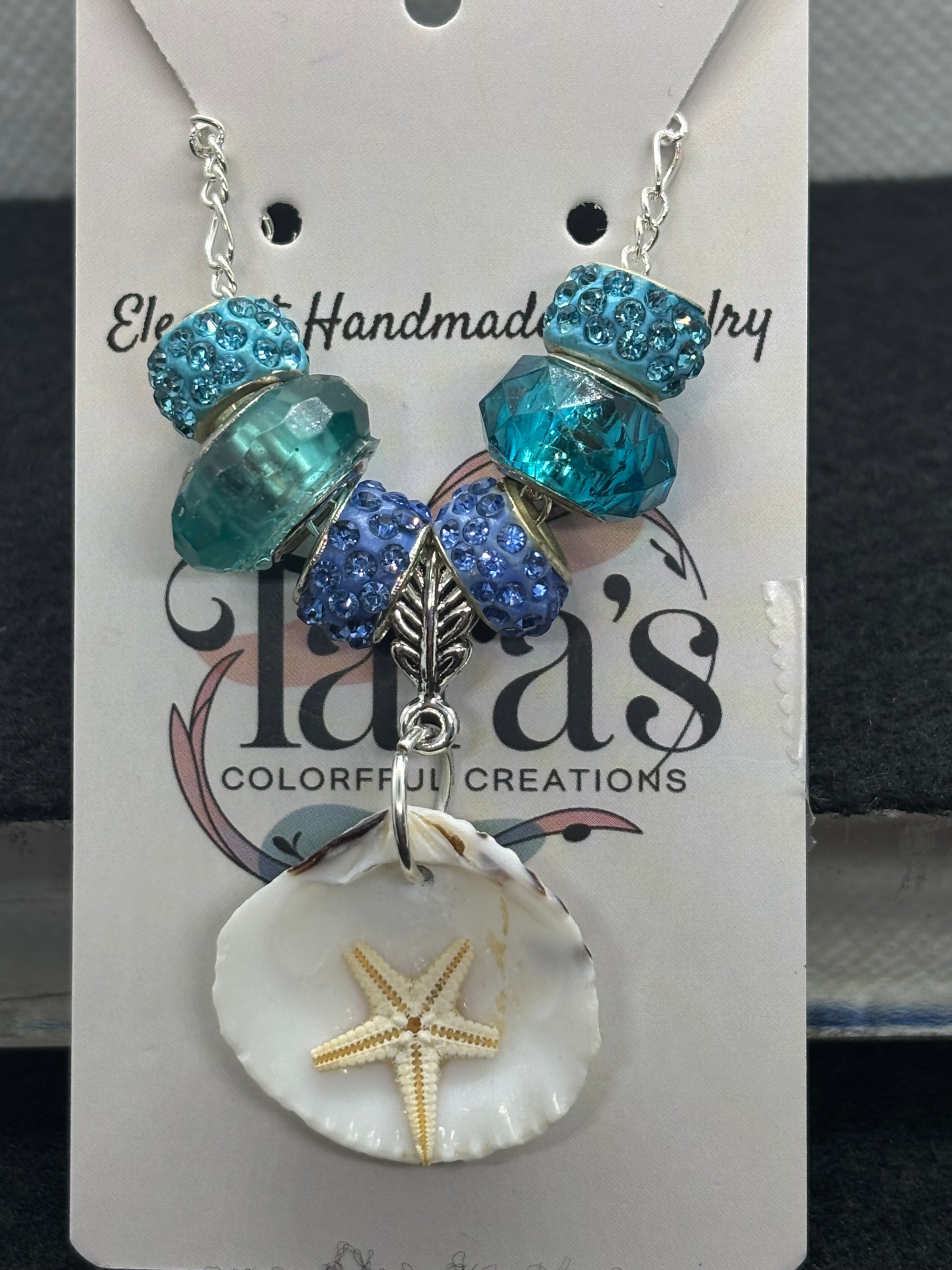 Seashell and Starfish Beaded Chain Necklace