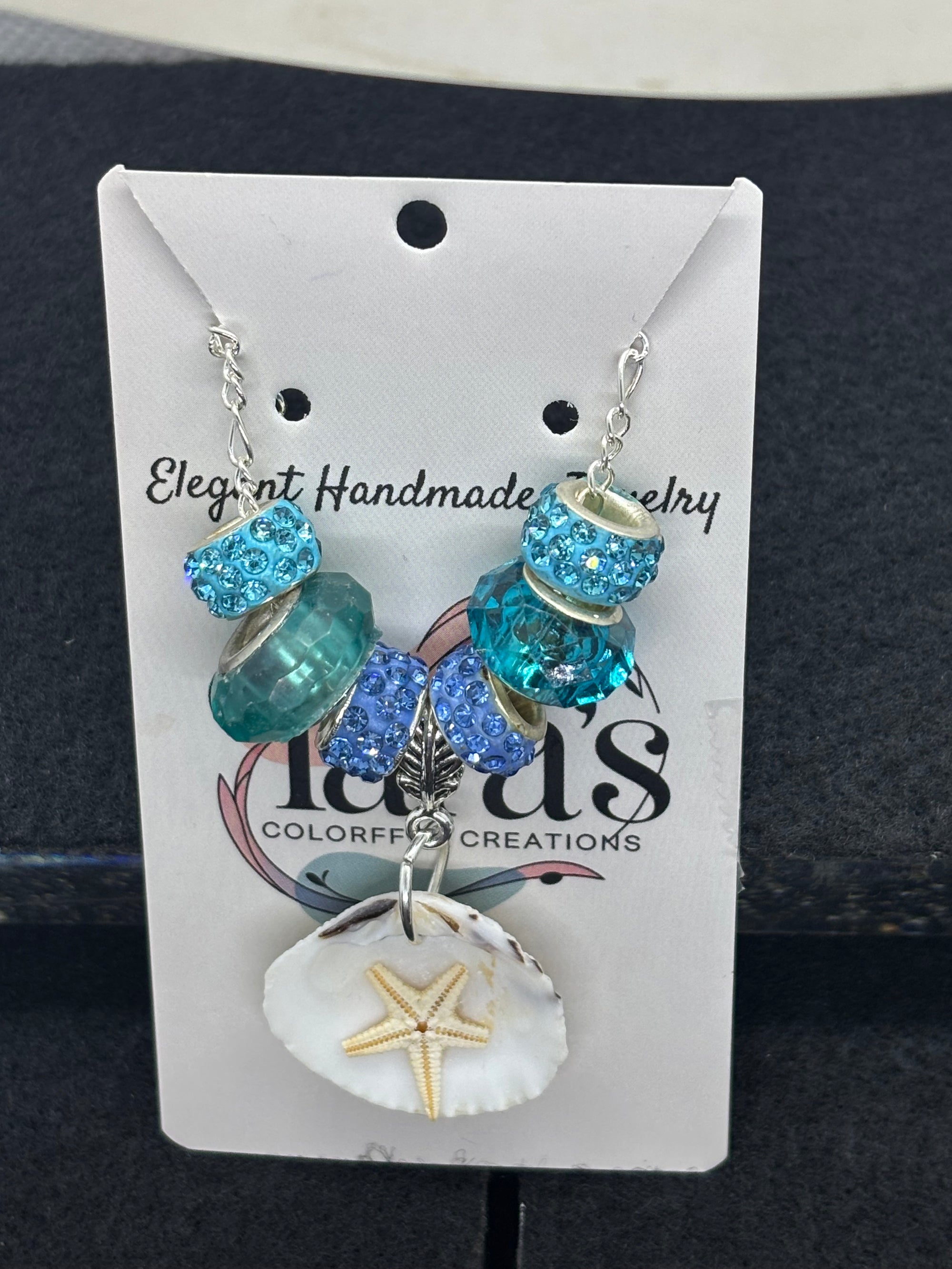 Seashell and Starfish Beaded Chain Necklace