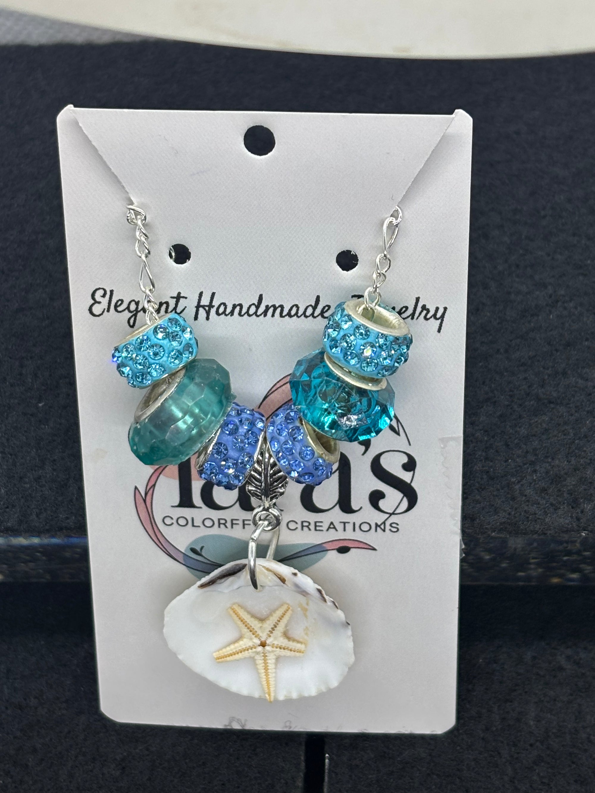 Seashell and Starfish Beaded Chain Necklace