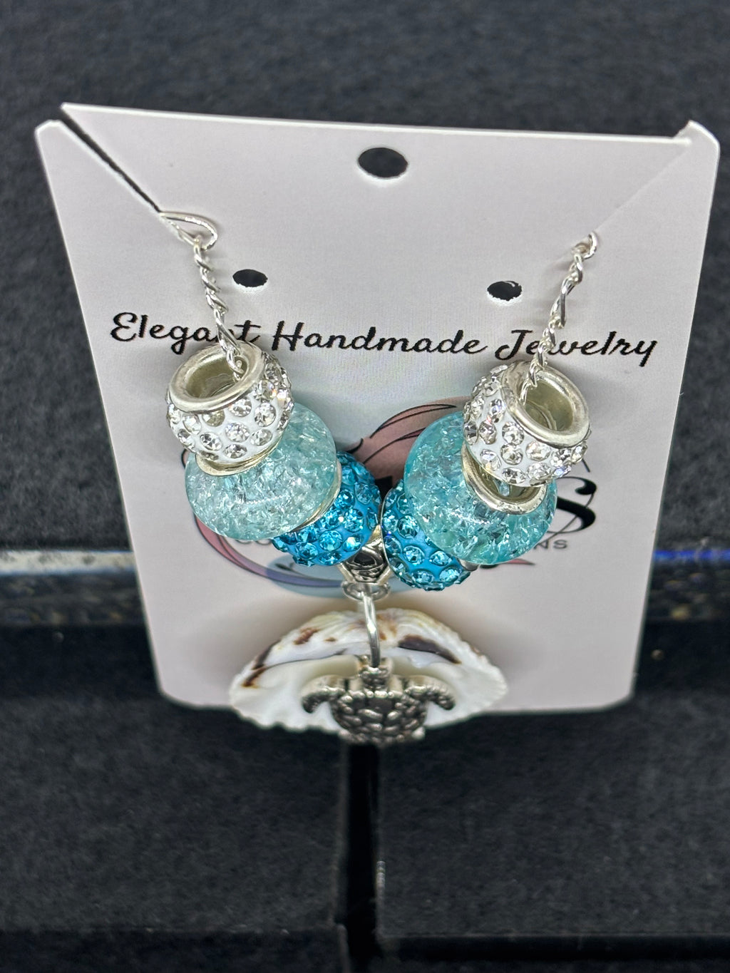 Seashell Beaded Necklace with a turtle pendant