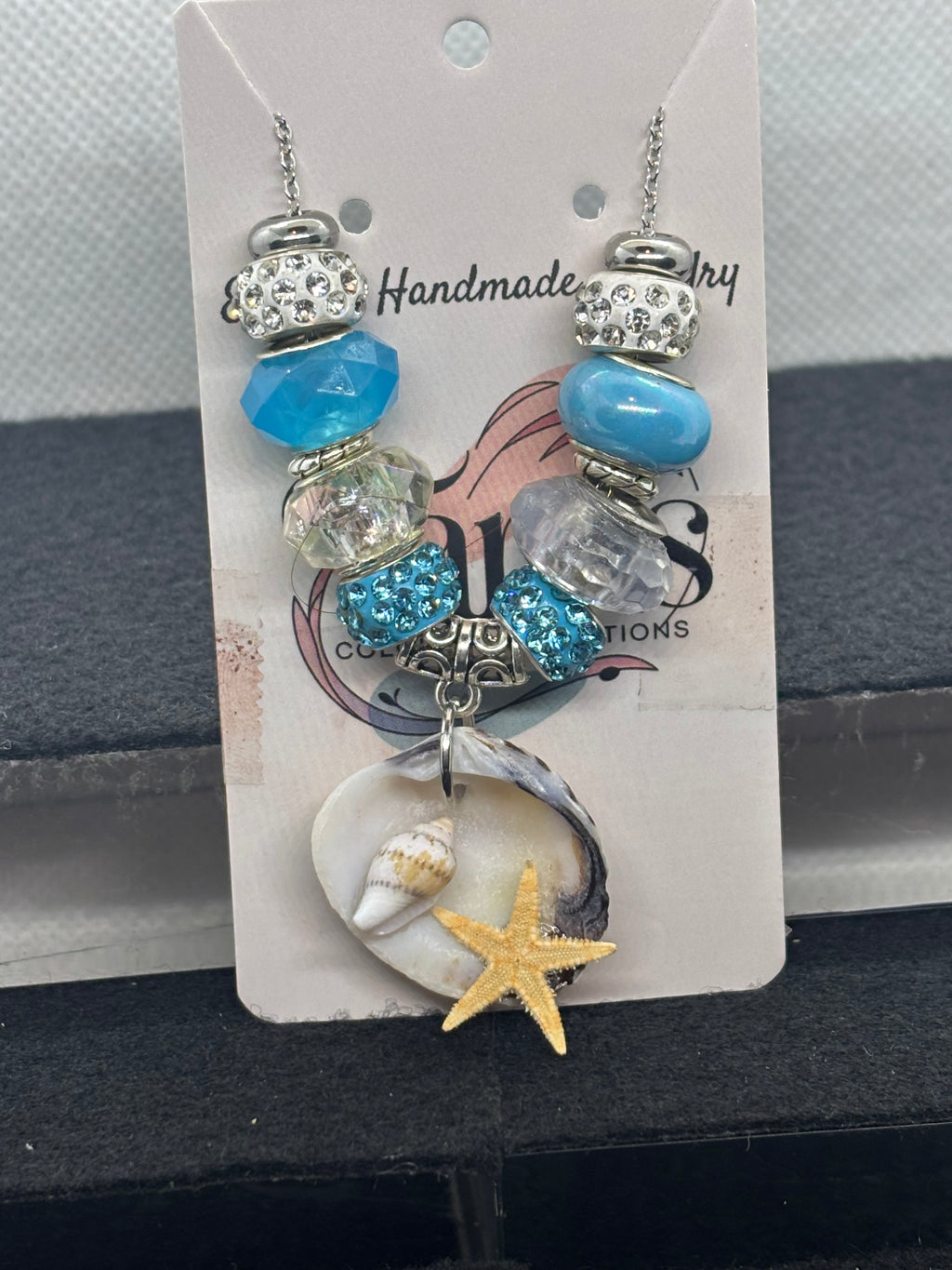 Seashell Beaded Necklace with Star Fish and seashell pendant