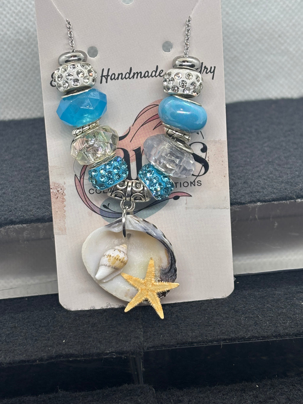 Seashell Beaded Necklace with Star Fish and seashell pendant