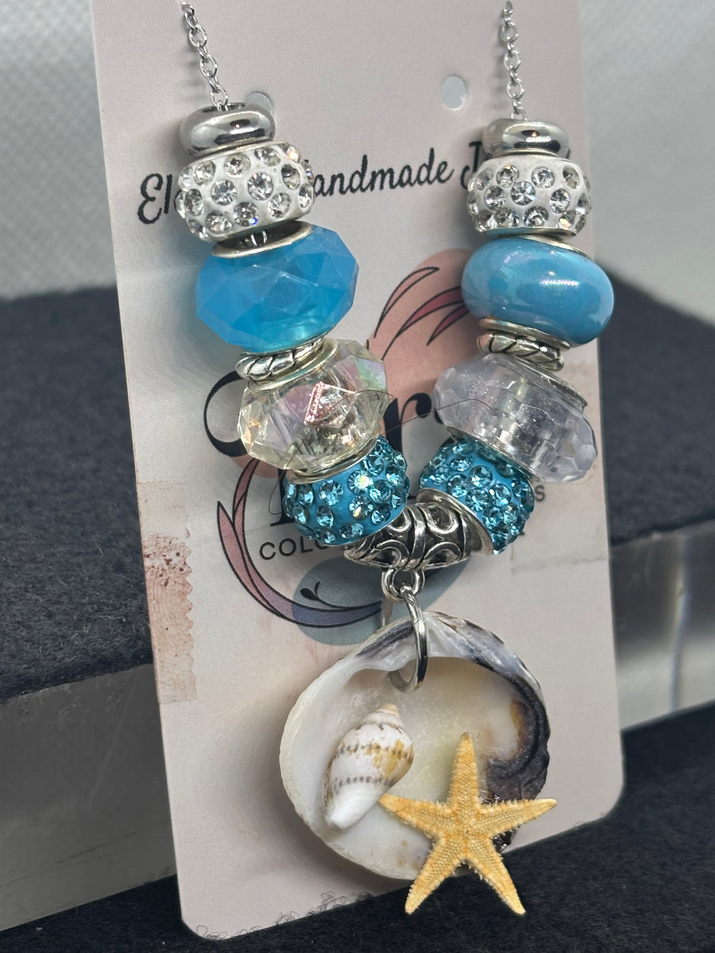 Seashell Beaded Necklace with Star Fish and seashell pendant