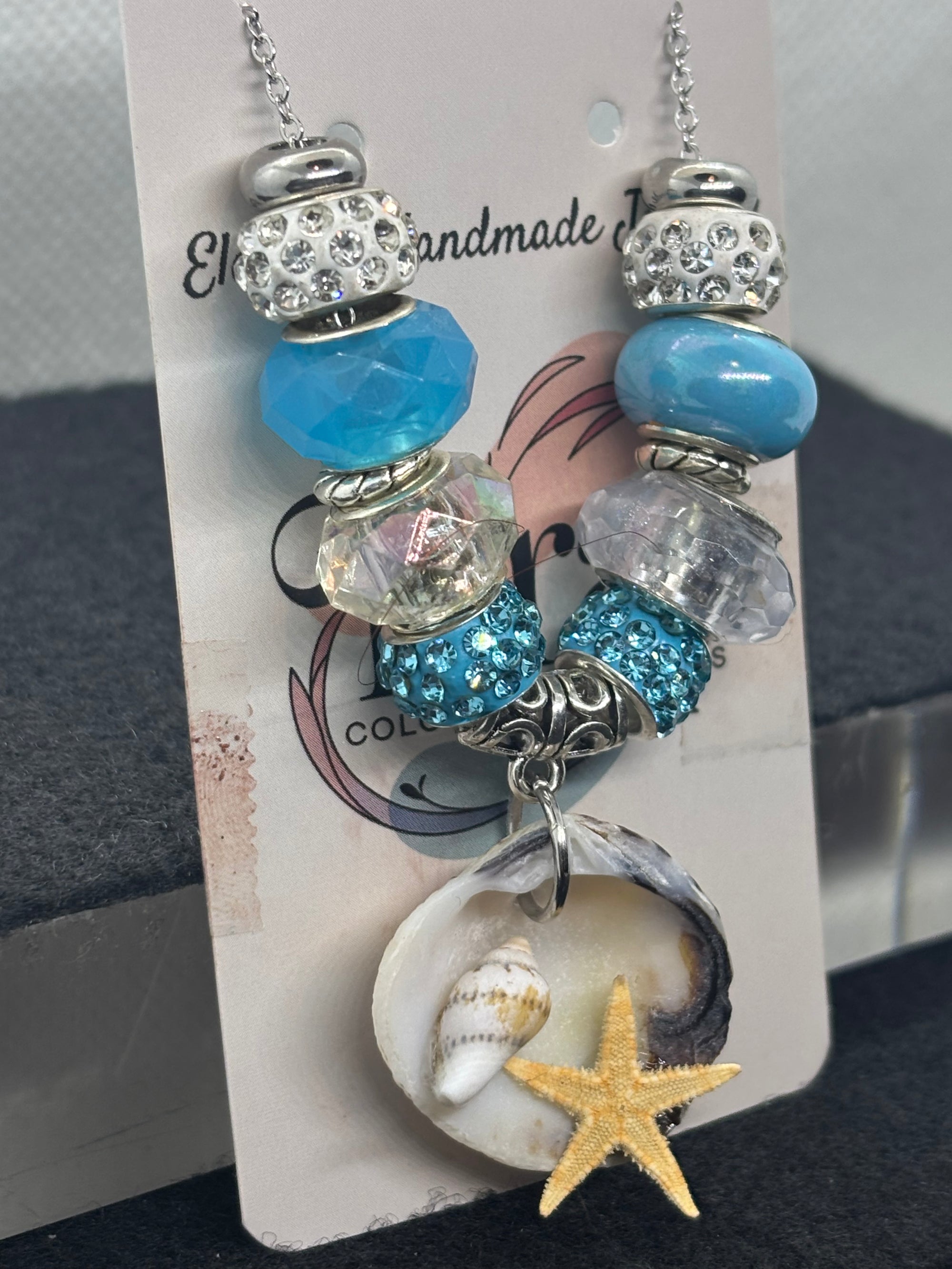 Seashell Beaded Necklace with Star Fish and seashell pendant