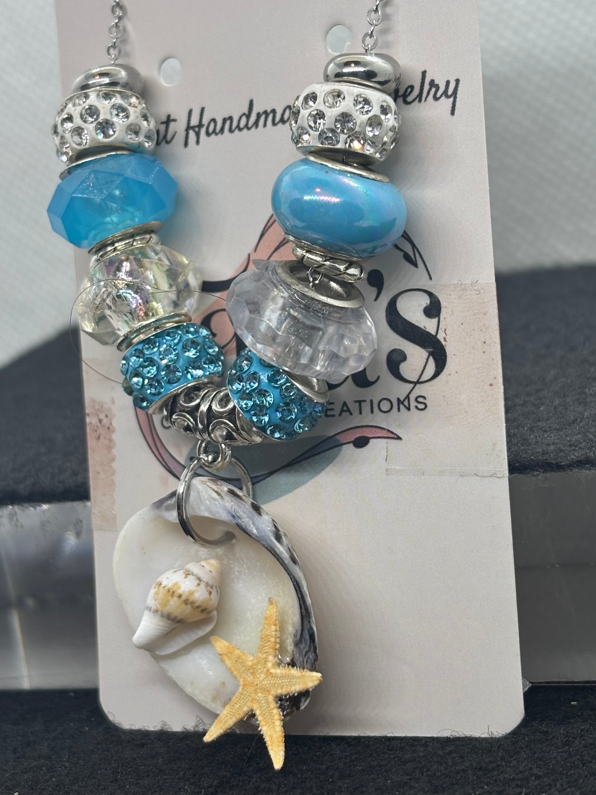 Seashell Beaded Necklace with Star Fish and seashell pendant