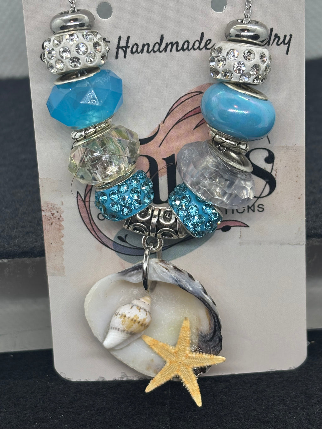 Seashell Beaded Necklace with Star Fish and seashell pendant