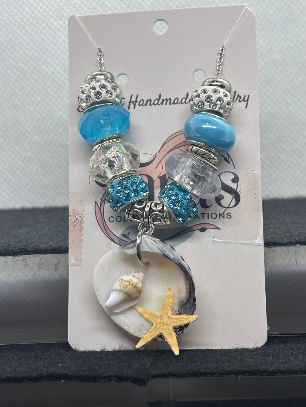 Seashell Beaded Necklace with Star Fish and seashell pendant