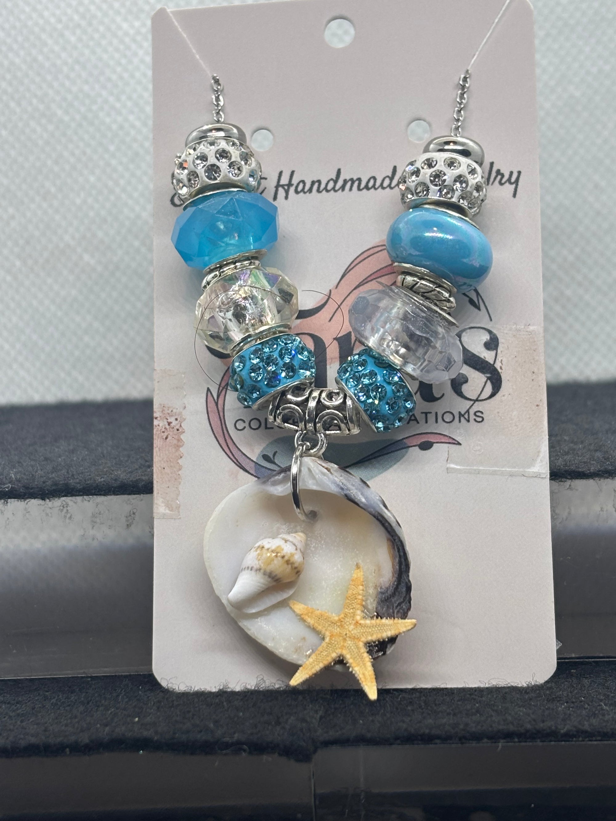 Seashell Beaded Necklace with Star Fish and seashell pendant