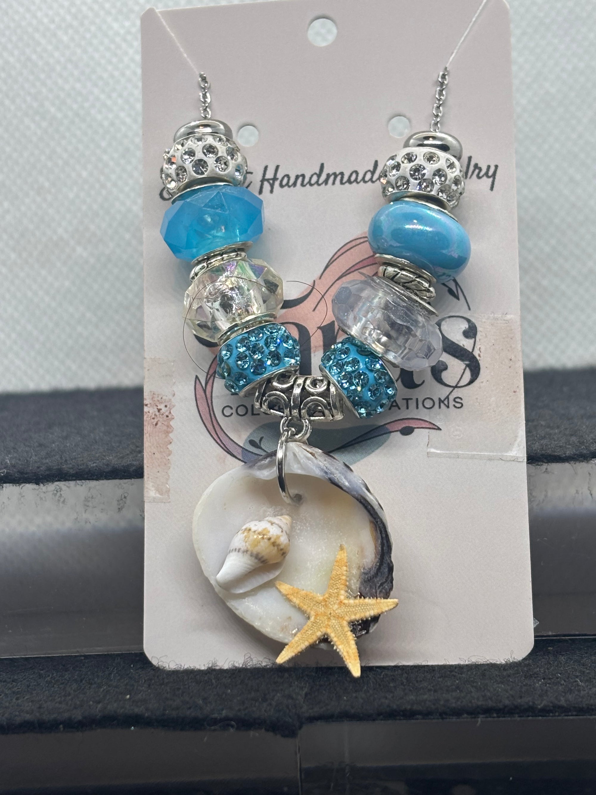 Seashell Beaded Necklace with Star Fish and seashell pendant