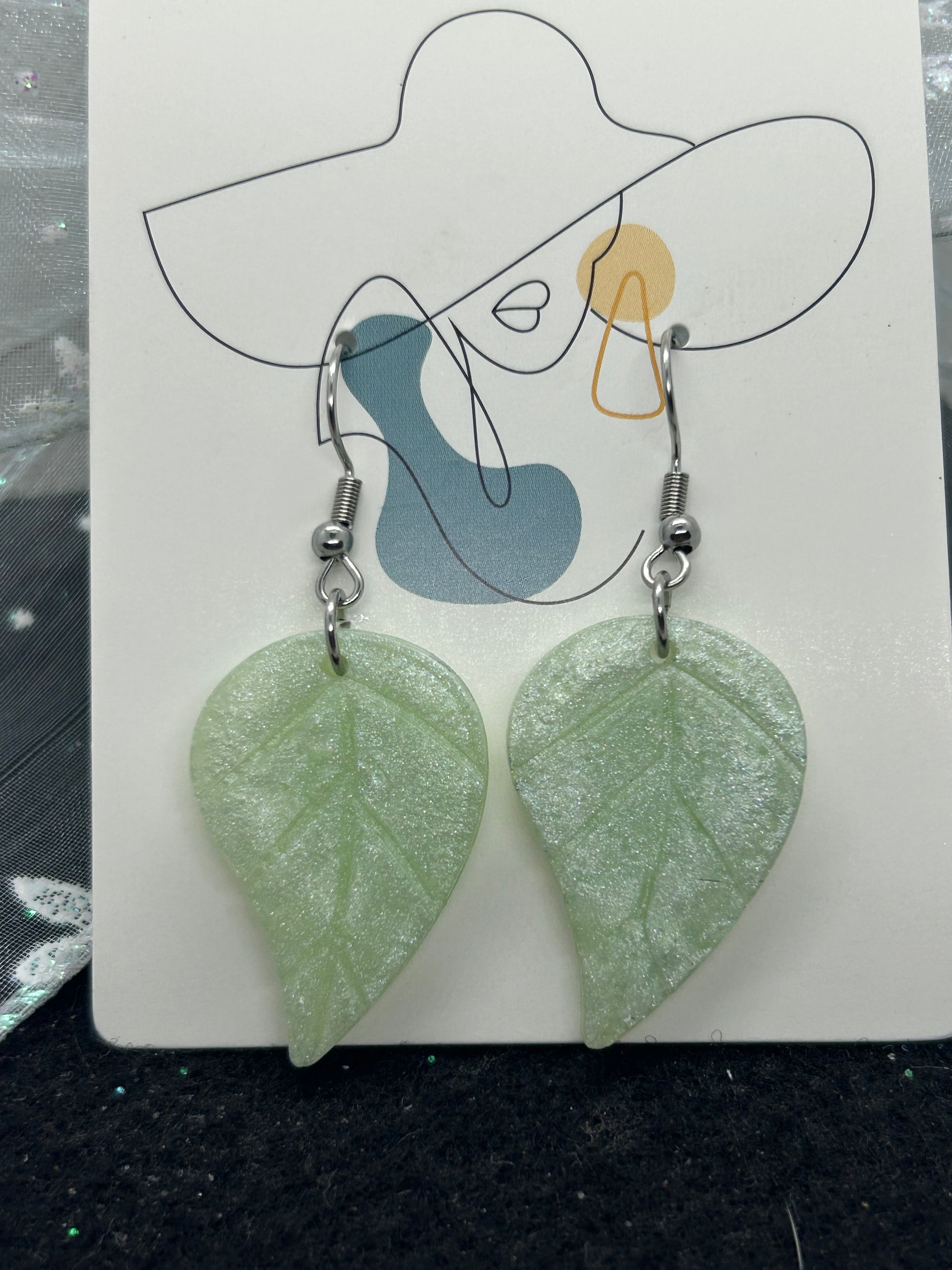 Green Leaf Earrings