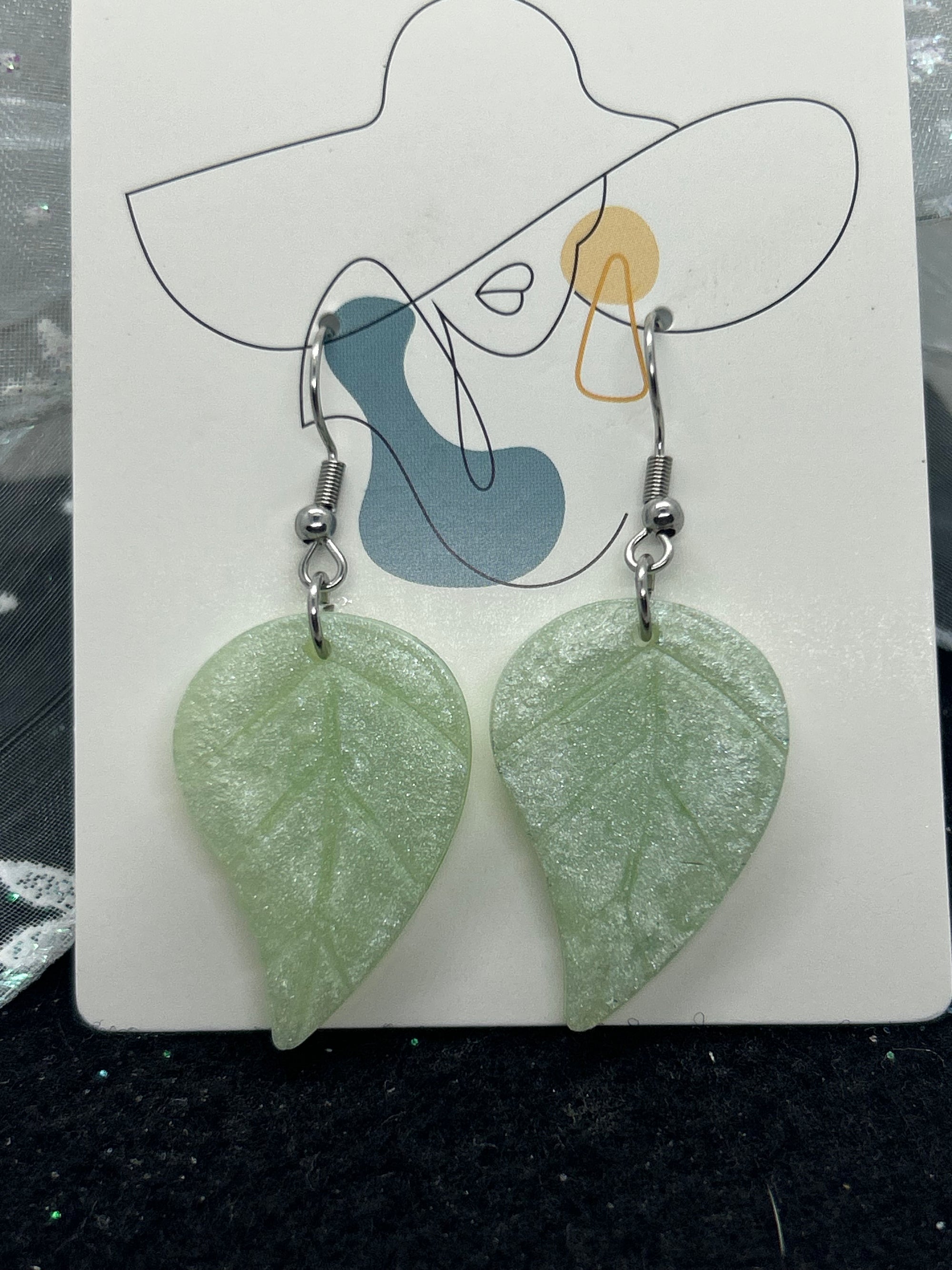 Green Leaf Earrings