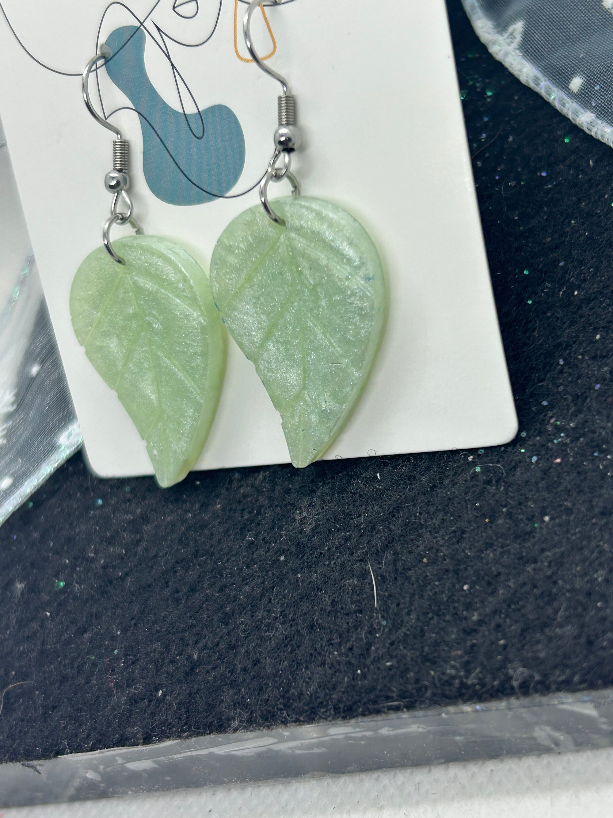 Green Leaf Earrings