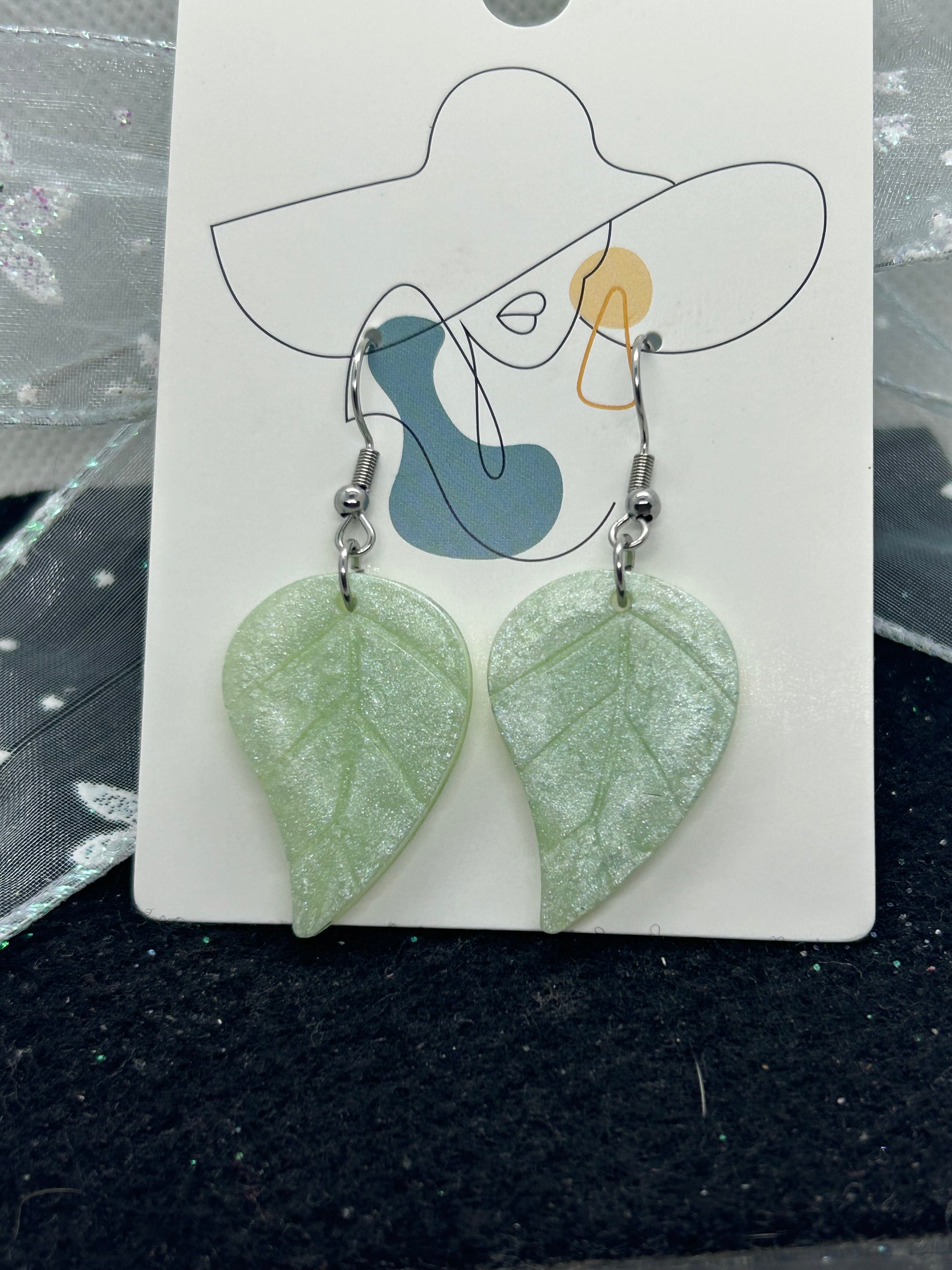 Green Leaf Earrings