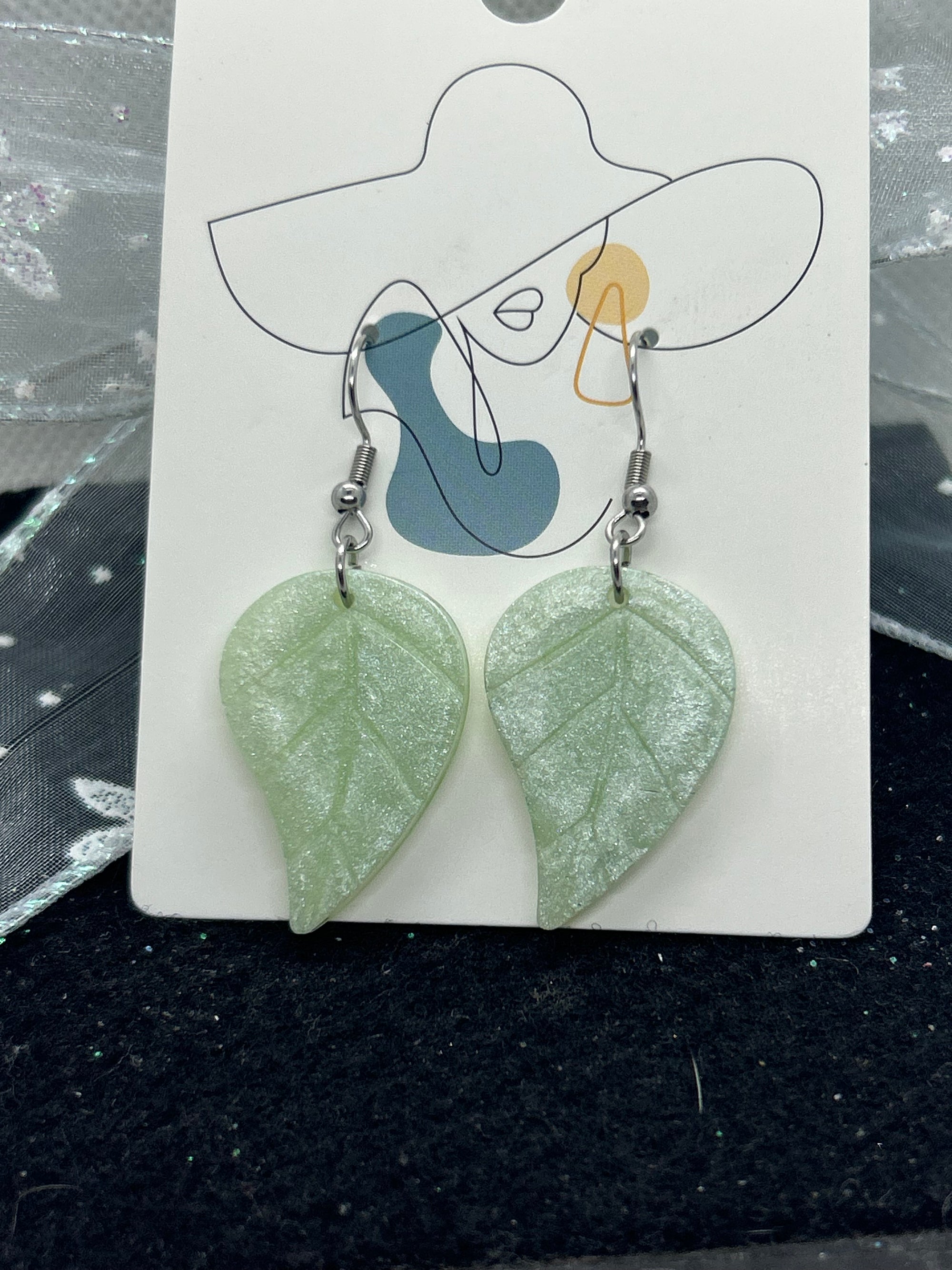 Green Leaf Earrings