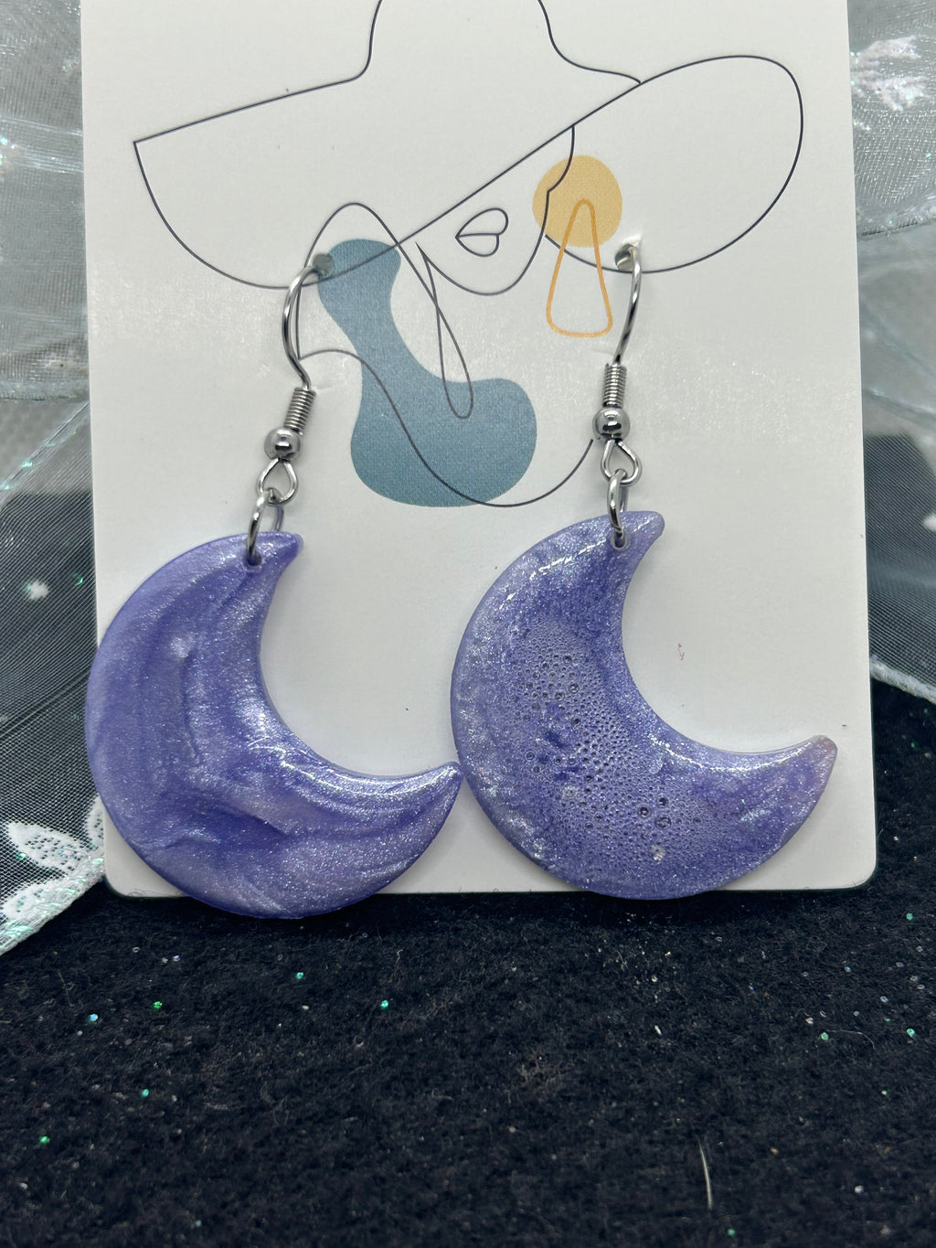 Purple Halfmoon Earrings