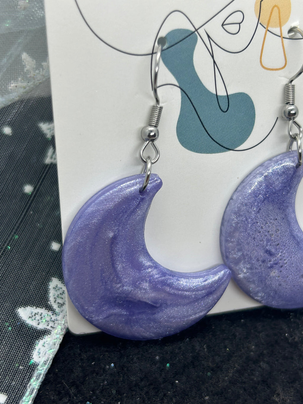 Purple Halfmoon Earrings